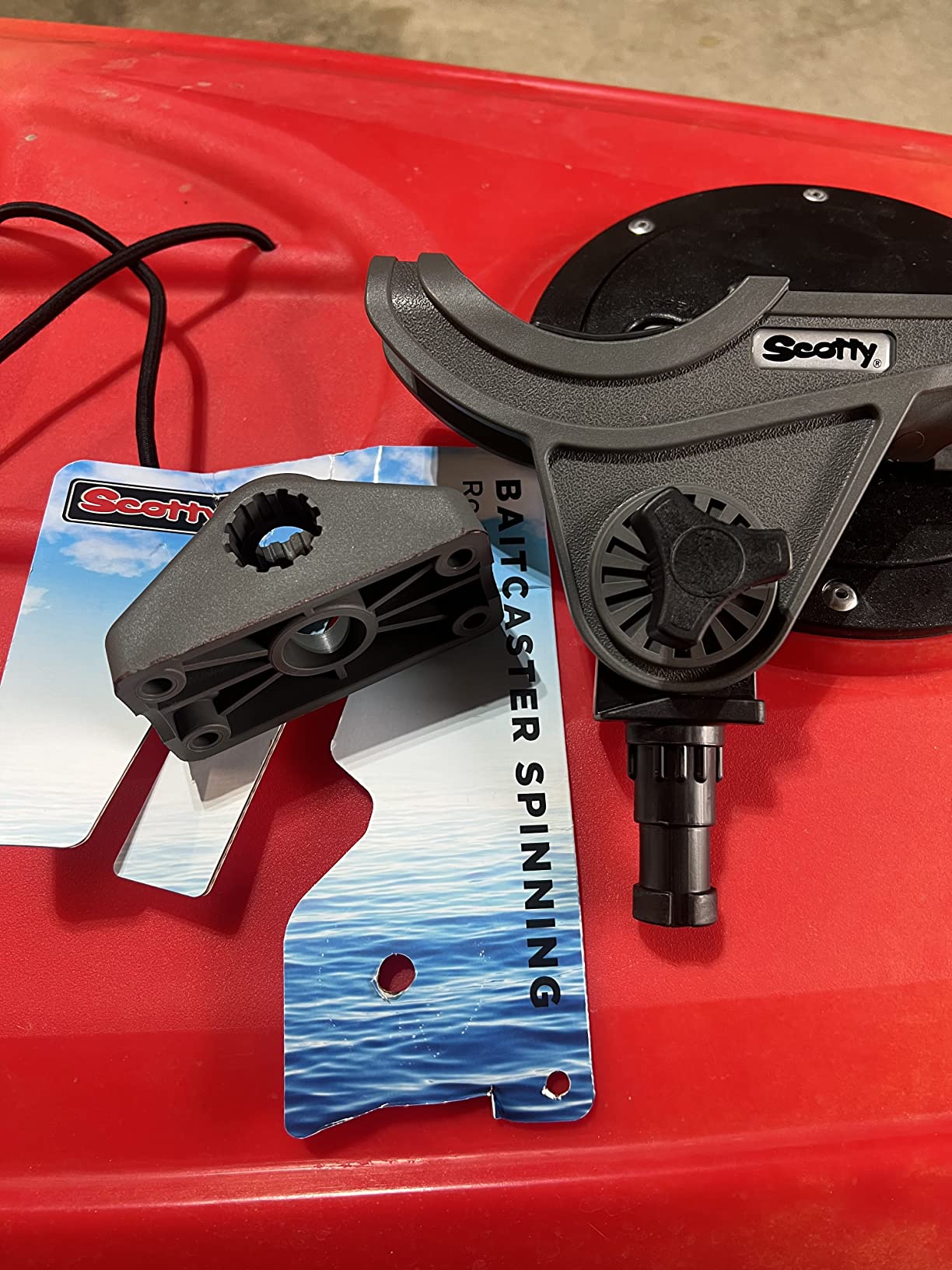 Scotty 280 Baitcaster/Spinning Rod Holder w/ #241 Side Deck Mount | 360 Degree Rotation, Heavy-Duty Nylon, Fishing Accessory, Adjustable customer photo 2