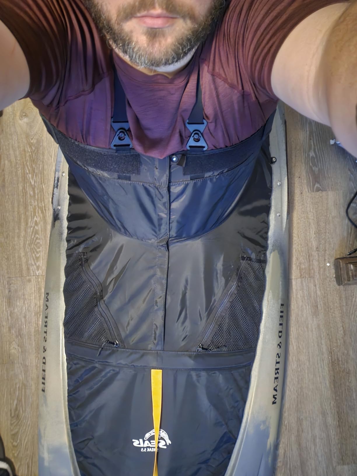 Seals Sneak Kayak Spray Skirt | Water-Resistant Nylon Deck with Zippered Entry - Sit-In Kayak Cover for Lakes, Ocean & Rivers customer photo 2