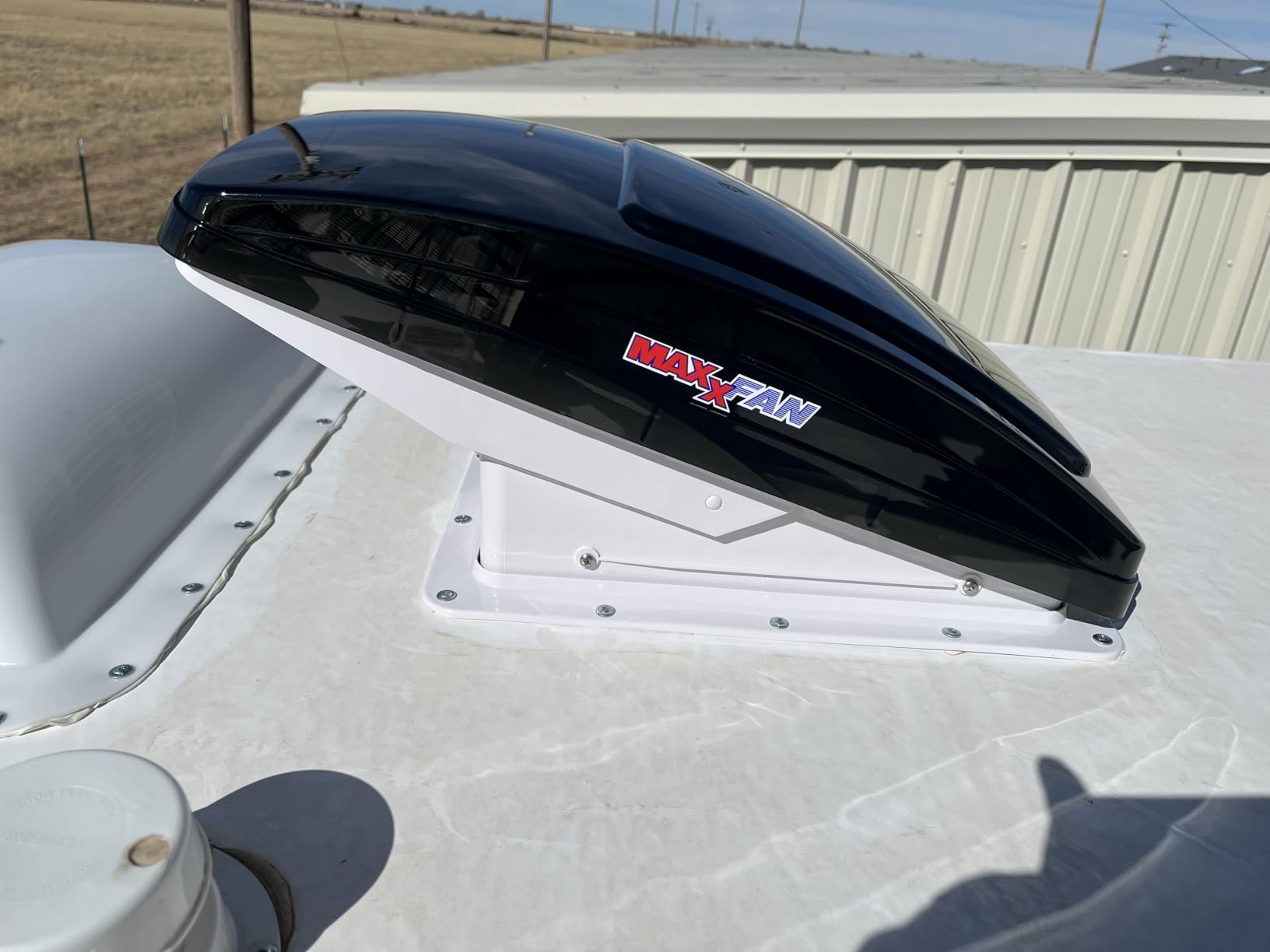 MAXXAIR Maxxfan Deluxe Vent, Fan and Vent Cover All in One - Powerful 10-Speed Reversible Fan with Thermostat, Built-in Rain Cover, Remote Control, Intake & Exhaust Fan, Smoke (00-07500K) customer photo 2
