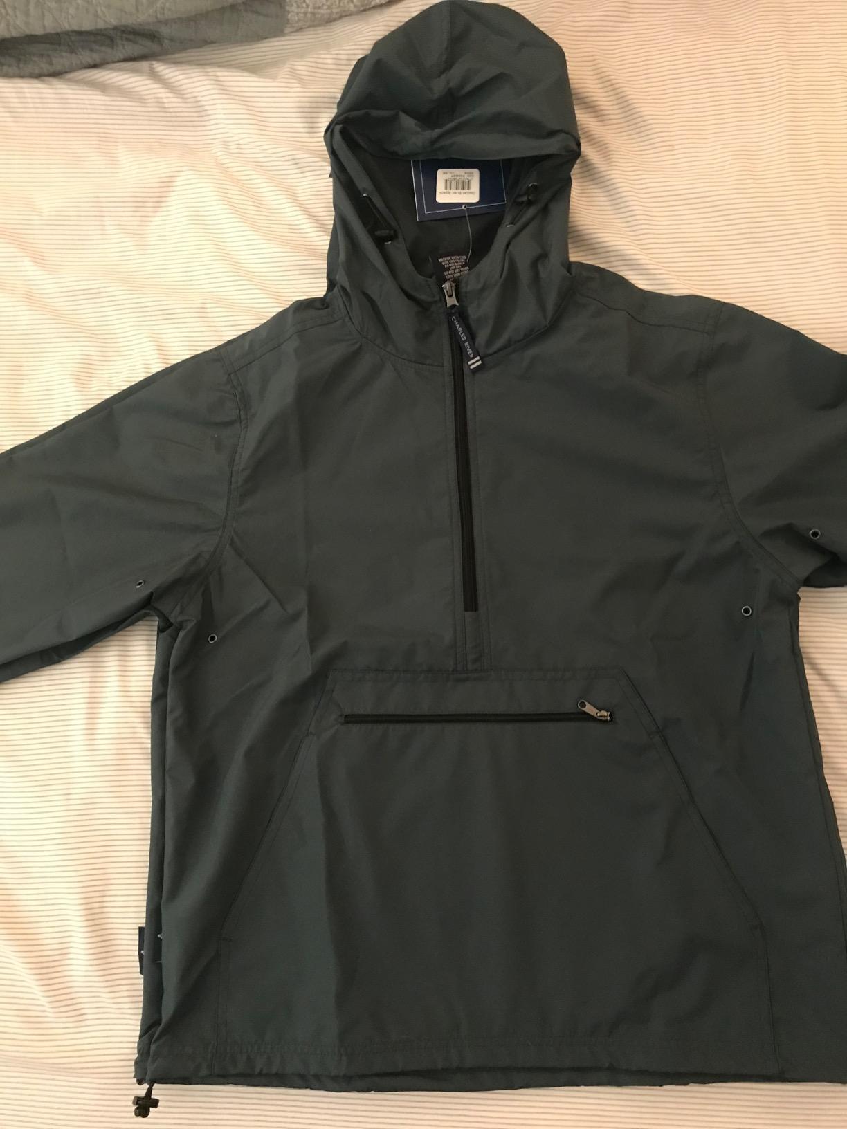 Charles River Apparel womens Pack-n-go Windbreaker Pullover Hooded Jacket customer photo 2