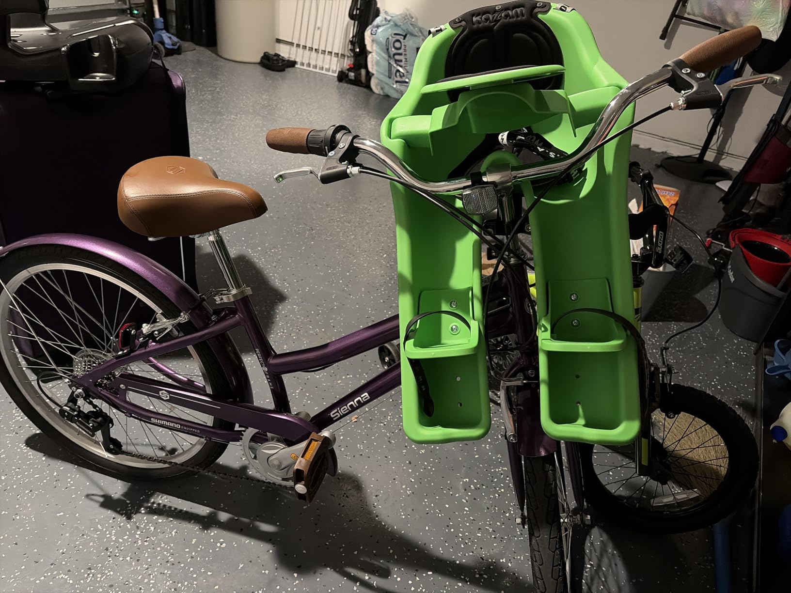 iBert Front Mounted Child Seat with Patented Mounting for Easy and Secure Installation - Child’s Bike Seat with 3-Point Safety Harness and Adjustable Foot Cups - Durable Plastic Shell customer photo 2