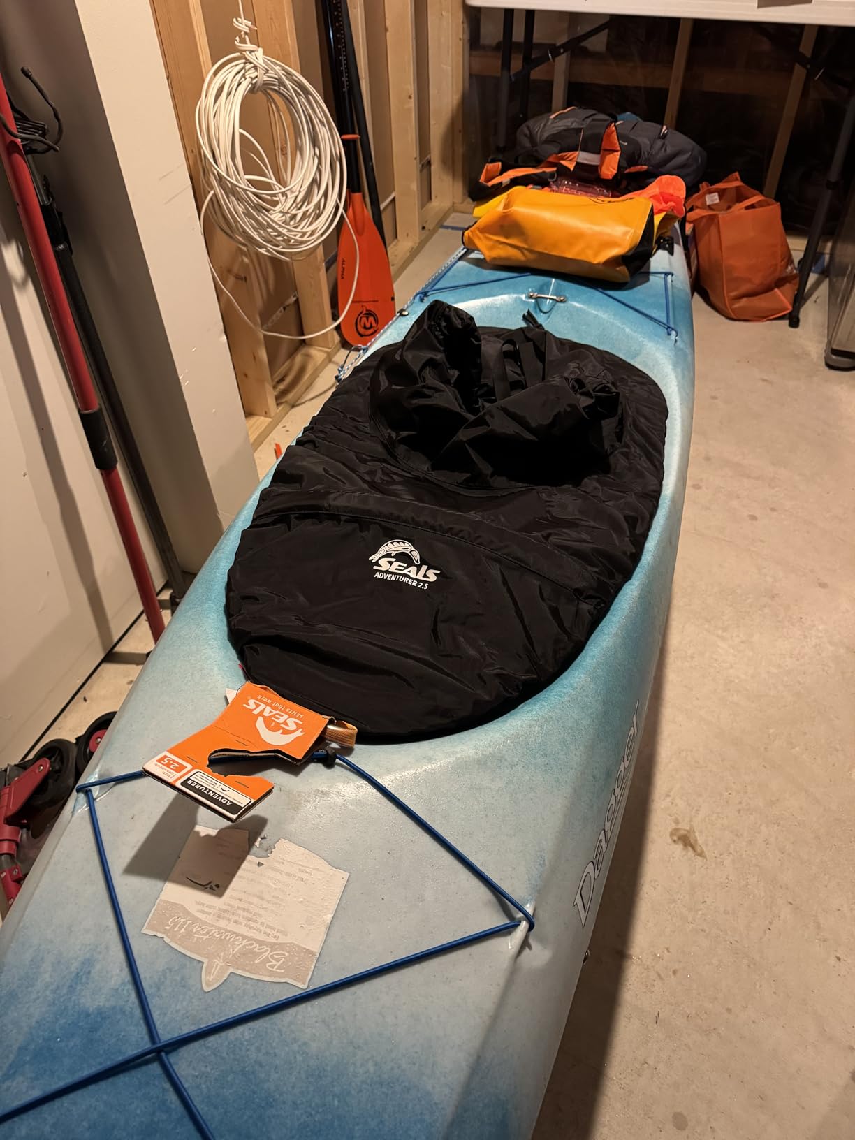 Seals Adventurer Nylon Sprayskirt for Kayaks | Wave & Water Protection for Kayaking in Moderate Conditions, Suspenders, Adjustable Nylon Tunnel, Made in USA customer photo 2