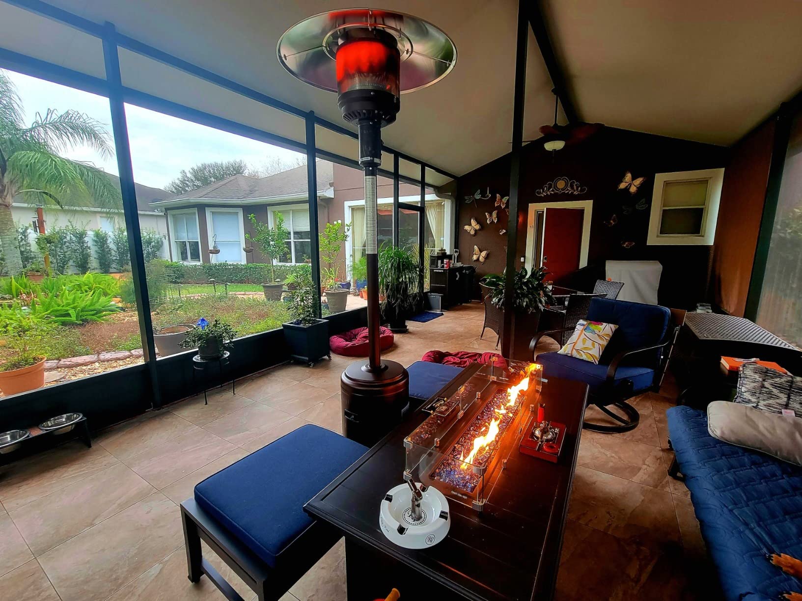 Amazon Basics 46,000 BTU Portable Outdoor Propane Patio Heater with Wheels, Havana Bronze customer photo 1