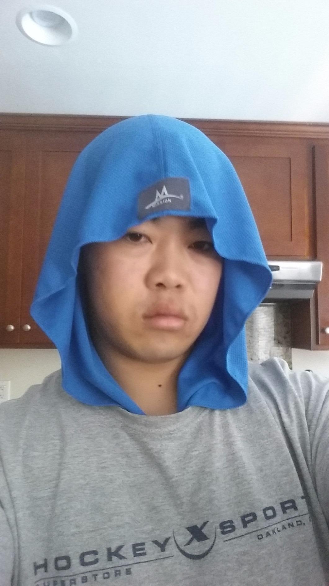 MISSION Cooling Hoodie Towel, Evaporative Cool Technology, Cools Instantly When Wet, UPF 50 Sun Protection, Contours Your Head to Stay in Place, Great for Sports, Fitness, Gym customer photo 1