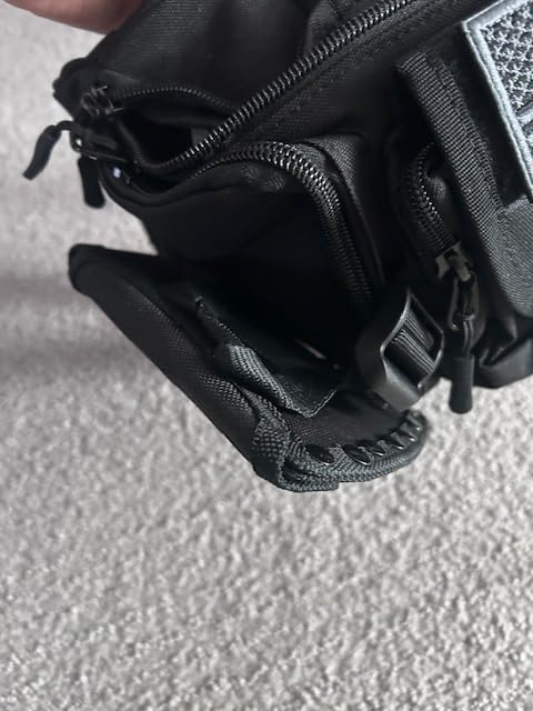 ArcEnCiel Tactical Fanny Pack for Men Women Waist Bag Hip Belt Outdoor Hiking Fishing Bumbag with Patch (Black) customer photo 1