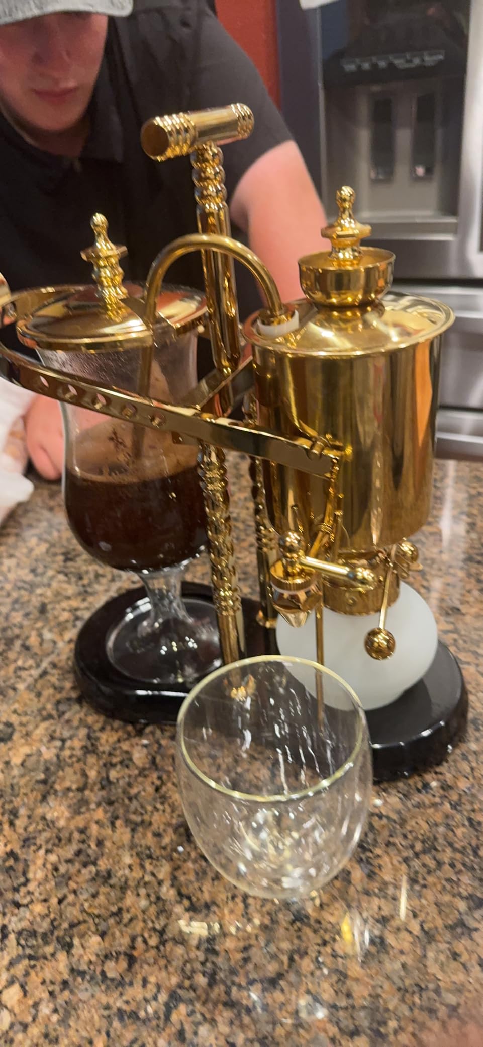 Diguo Belgian/Belgium Balance Siphon/Syphon Coffee Maker. Elegant Double Ridged Fulcrum with Tee handle customer photo 1