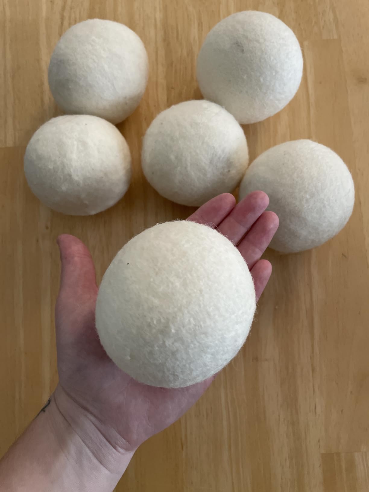 Handy Laundry Wool Dryer Balls 6-Pack, Reusable Natural Fabric Softener customer photo 1