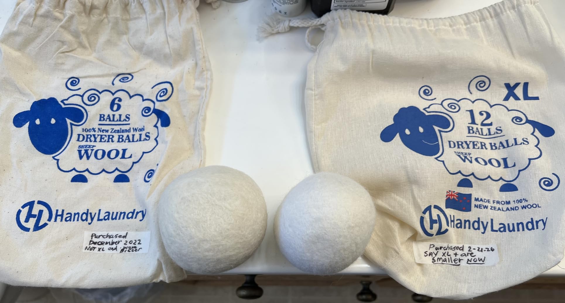 Handy Laundry Wool Dryer Balls 6-Pack, Reusable Natural Fabric Softener customer photo 2