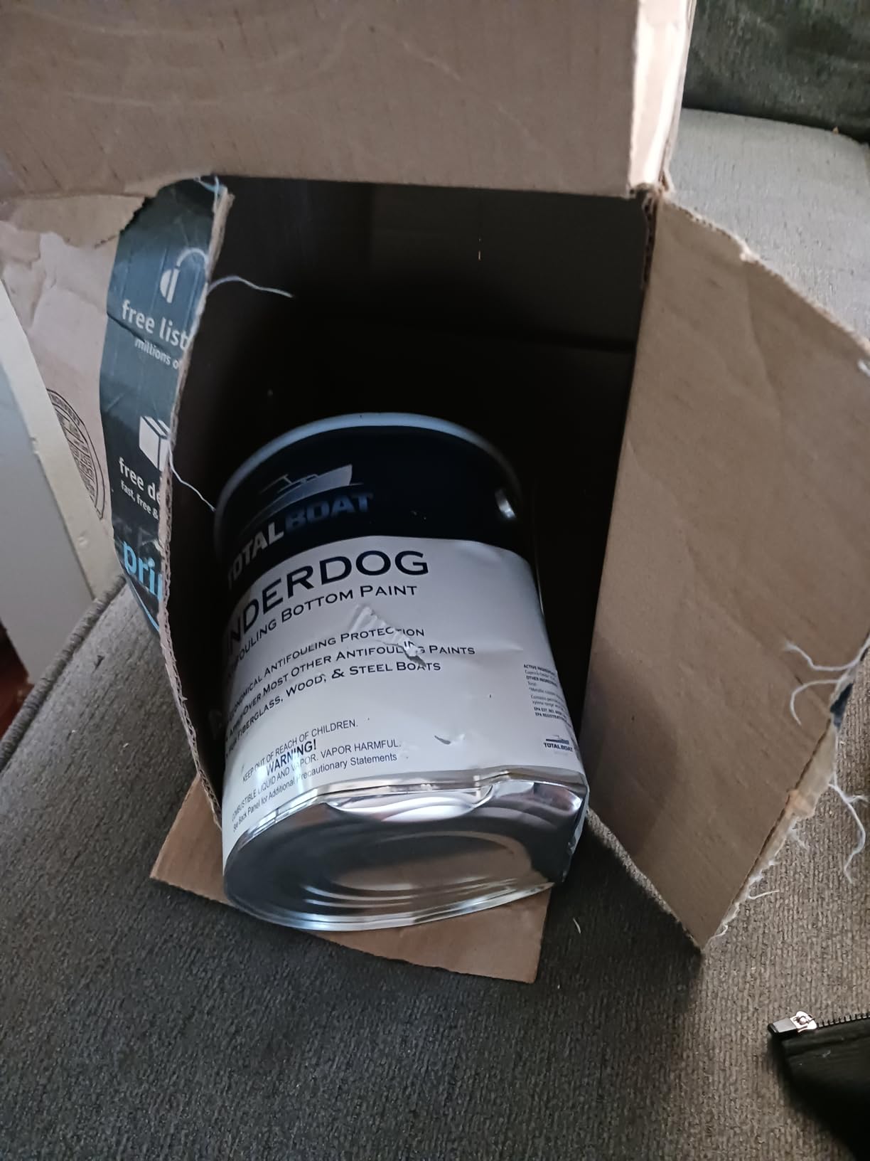 TotalBoat Underdog Antifouling Bottom Paint - Black Gallon | Single-Season Ablative Paint; Use on Fiberglass, Wood, and Steel Hulls; Ideal for Trailered Boats; 24% Copper Biocide customer photo 1