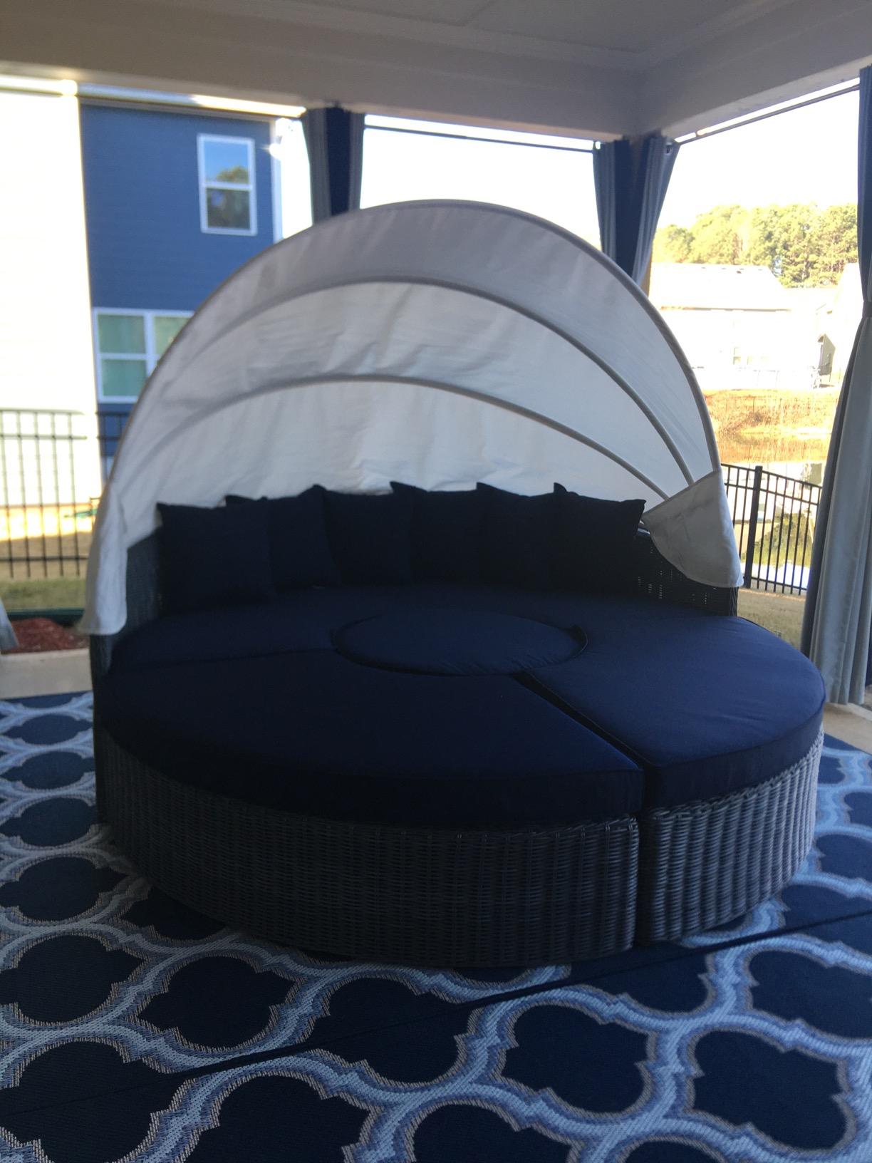 Modway Summon Outdoor Patio Daybed with Canopy and Sunbrella Cushions in Canvas Navy customer photo 2