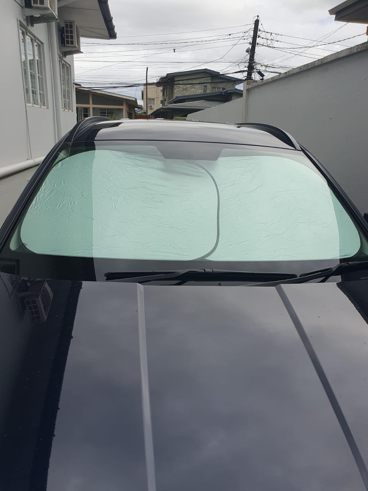 EzyShade Car Windshield Sun Shade - Medium (M) Size - Foldable 2-Piece Sunshade with Shield-X Reflective Technology. Sun Visor for SUV, Truck, Car Front Windshield customer photo 2