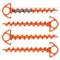 Orange Screw Ultimate Ground Anchors: Heavy Duty Screw-in Tent Stakes for High Wind, Sand, Canopies, and Camping - Made in USA, 100% Recycled, Included T-Grip Tool - (Small, 4 Pack) customer photo 1