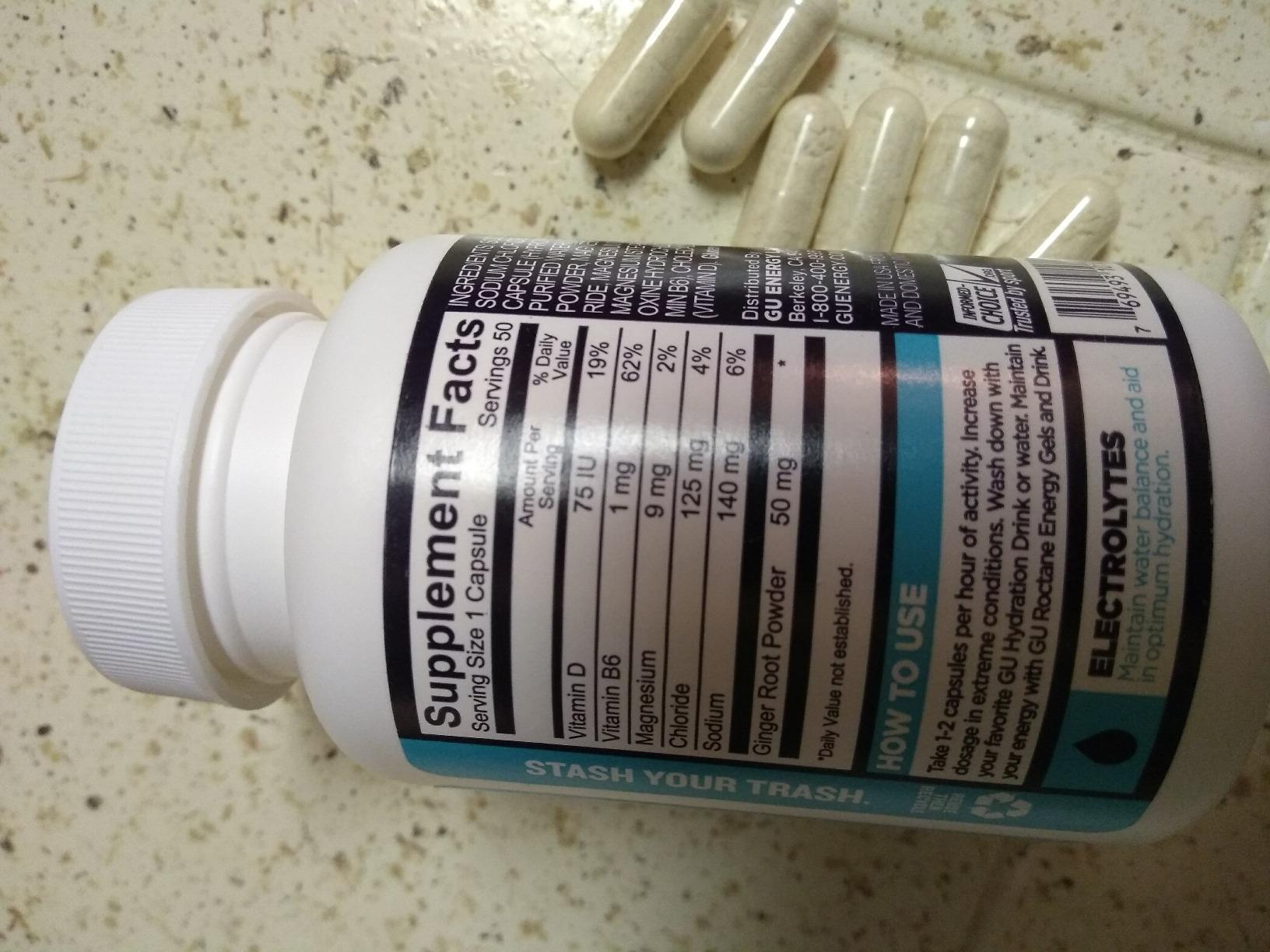 GU Energy Roctane Ultra Endurance Electrolyte Capsules, Informed Choice, Energy for Before, During or After Any Workout, 50-Count Bottle customer photo 2