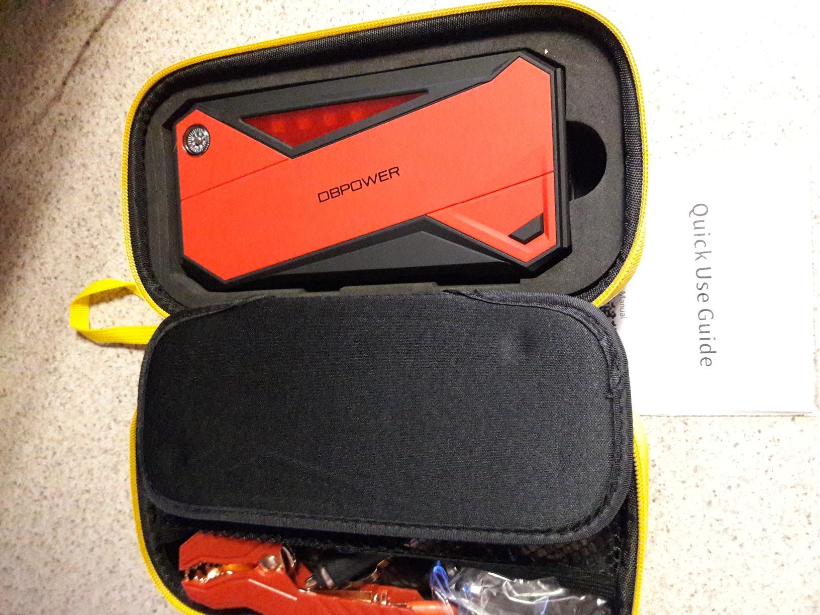 DBPOWER Peak 3000A 18000mAh Portable Car Jump Starter (up to 8.0L Gas, 6.0L Diesel Engine) Battery Booster with Smart Charging Port, Compass, LCD Screen and LED Light (Black/Red) customer photo 2