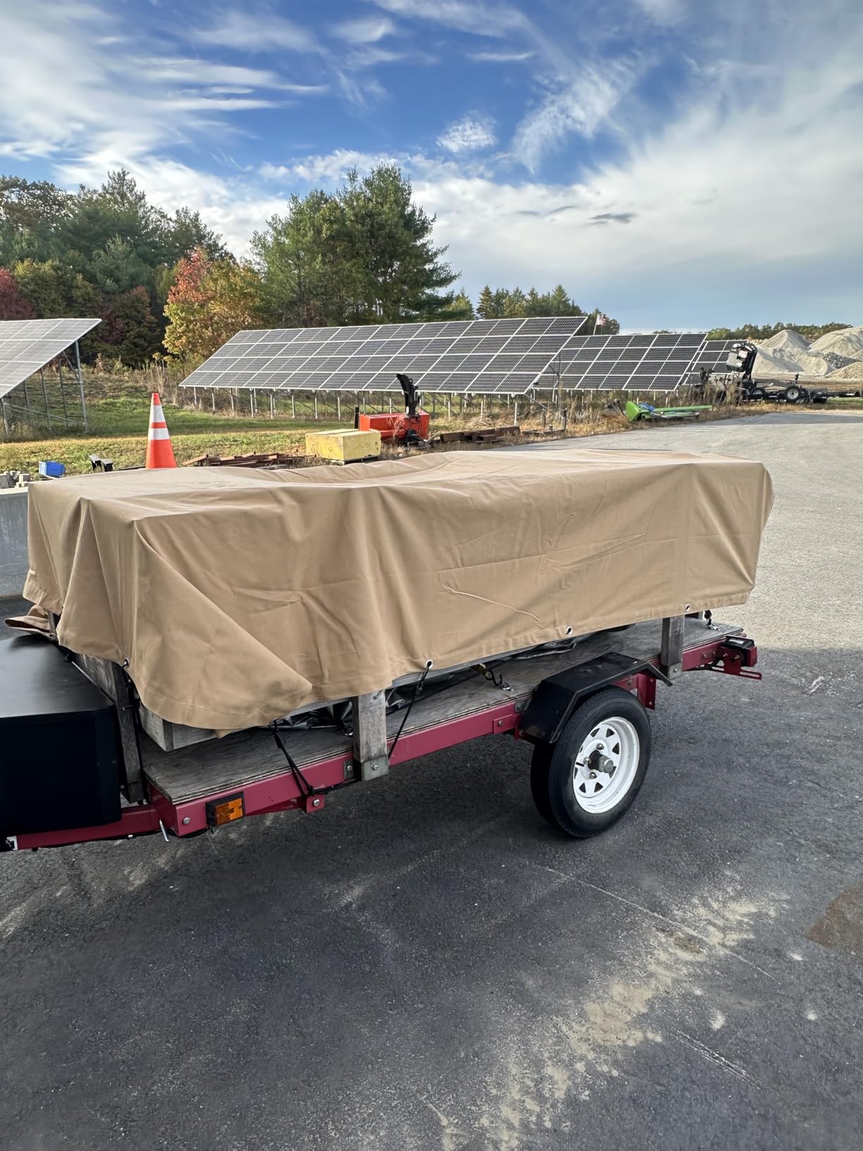 CARTMAN 6x8 Feet 12 Oz Heavy Duty Canvas Tarp, Green | Finished Size, Multipurpose heavy tarpaulin with rustproof grommets, Great for canopy, camping, woodpile and roof covering customer photo 1