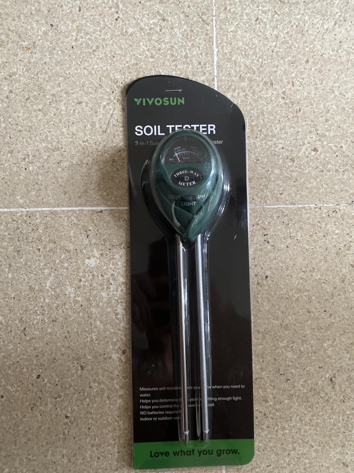 VIVOSUN Plant Soil Moisture Meter, 3-in-1 pH Tester, Indoor & Outdoor Use customer photo 1