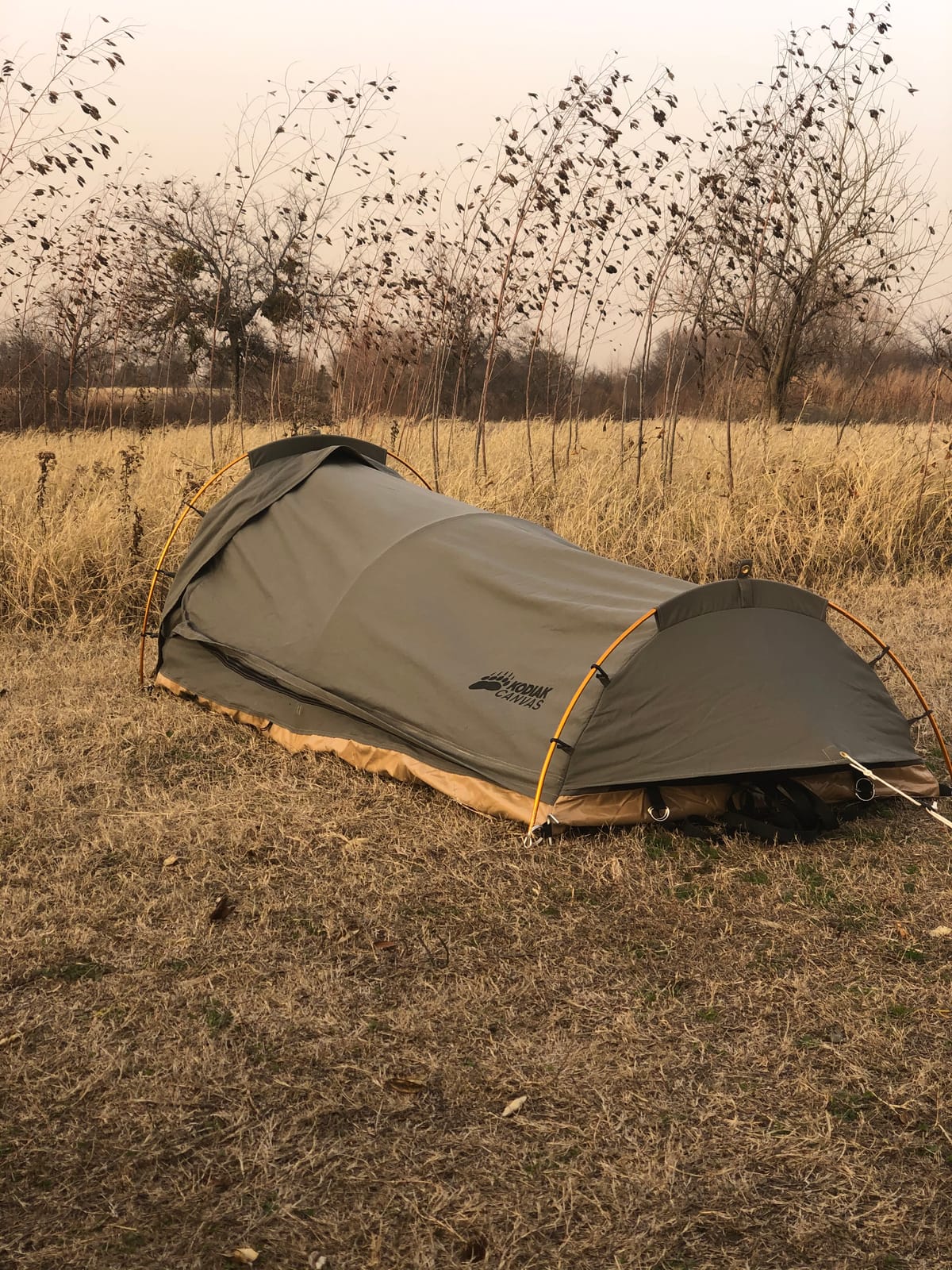 KODIAK CANVAS 1-Person Canvas Swag Tent with Sleeping Pad, Olive, One Size customer photo 1