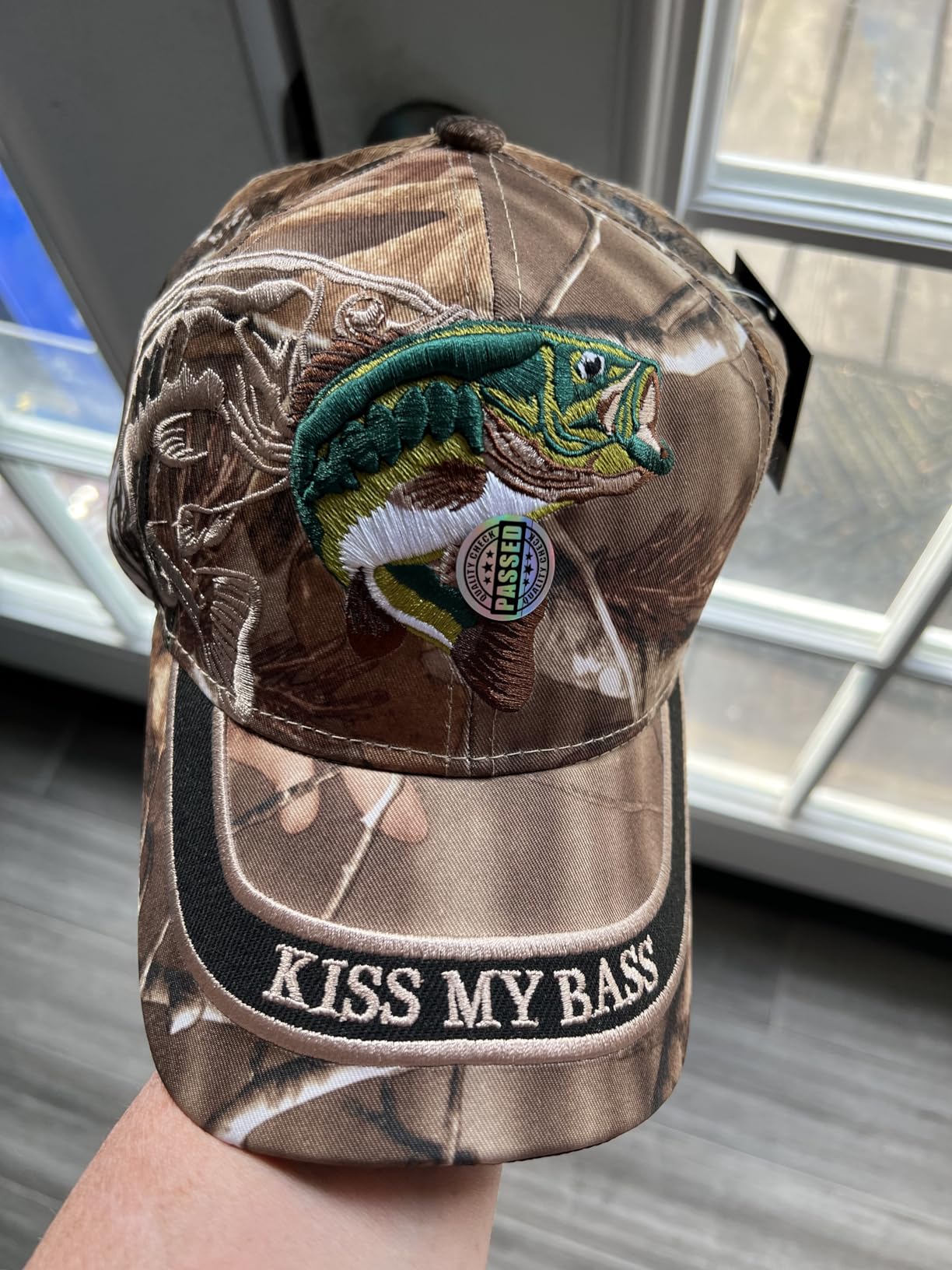 Kiss My Bass Baseball Cap - Funny Fishing Fisherman Gift - Embroidered Hat customer photo 1