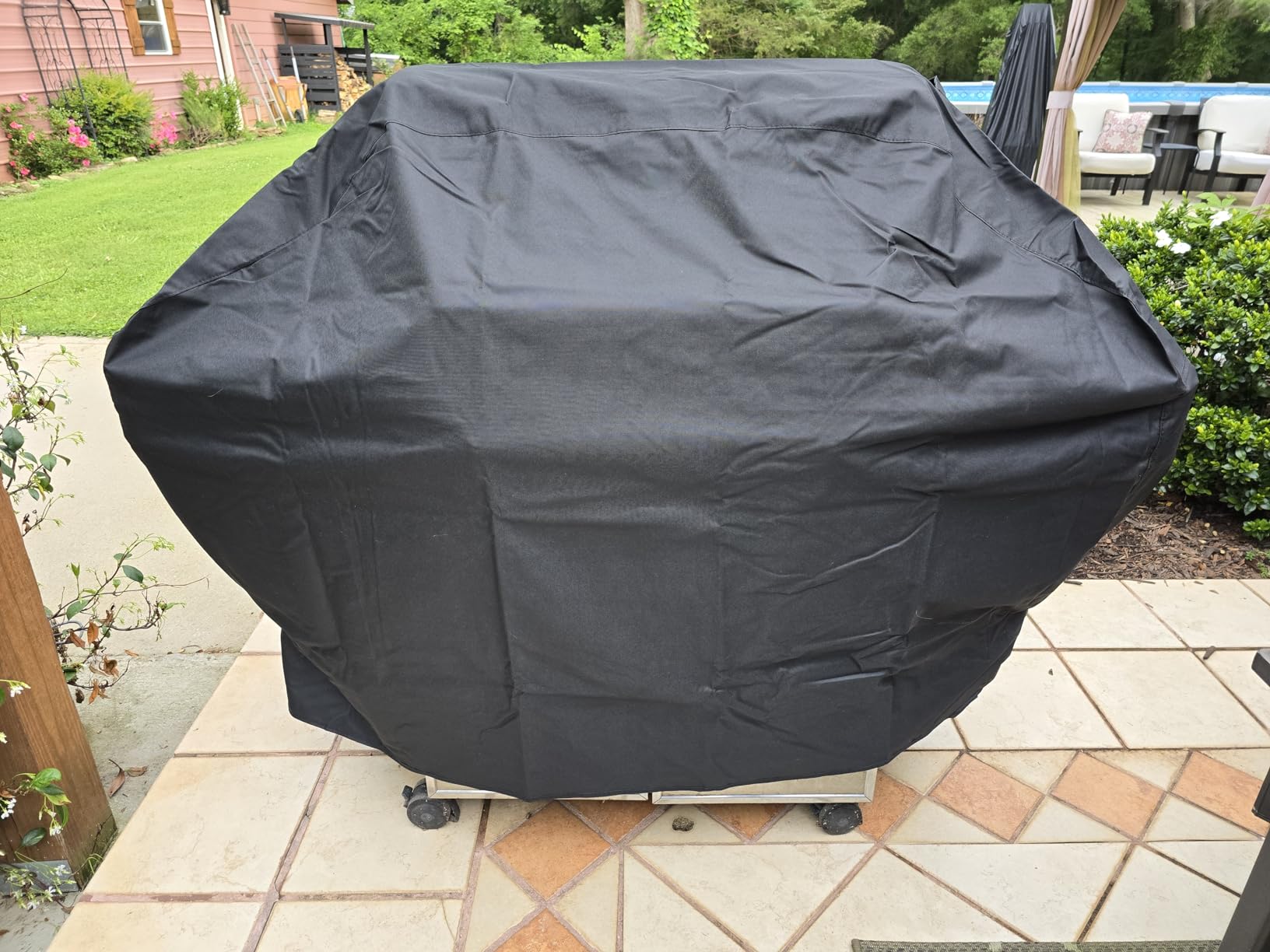 Unicook Grill Cover 55 Inch for Outdoor Grill, Heavy Duty, Waterproof, Fade Resistant, BBQ Cover with Handles/Straps/Air Vents, Compatible with Weber Charbroil Nexgrill Gas BBQs etc customer photo 2