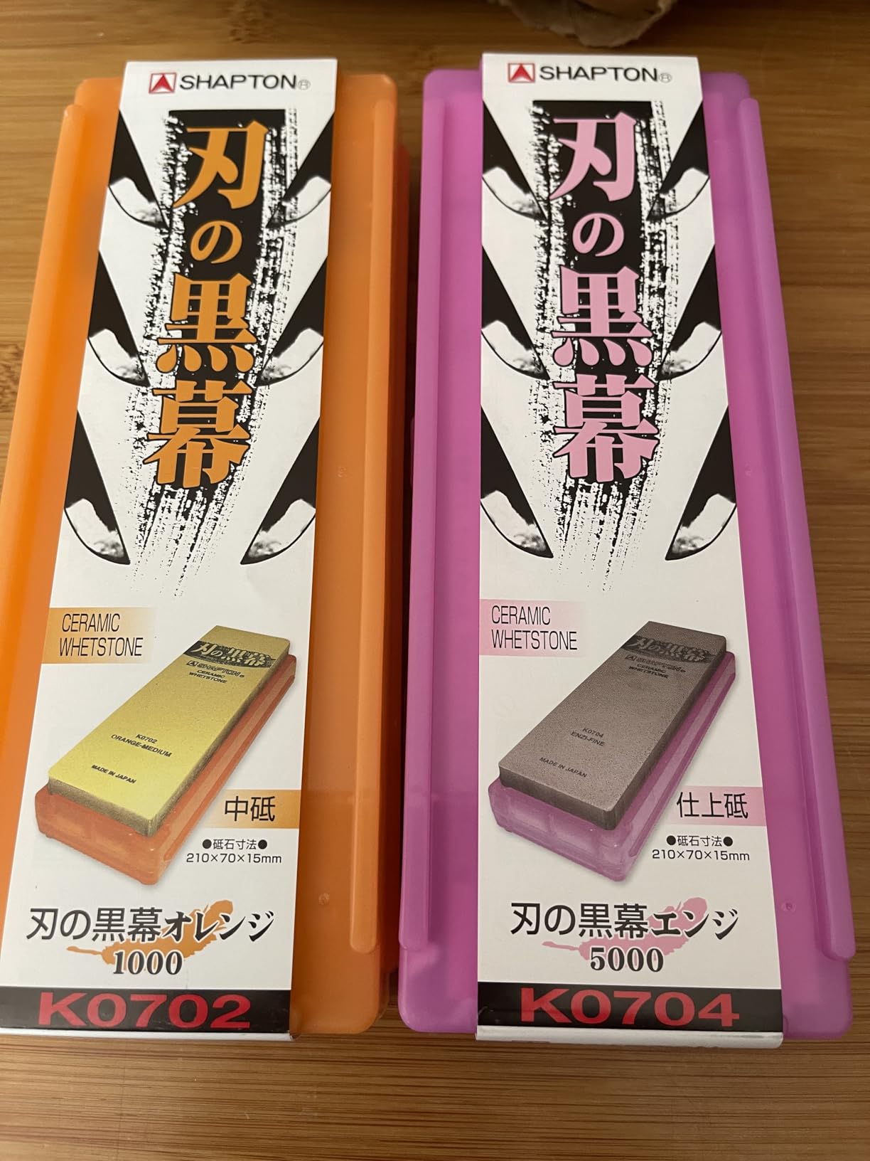 SHAPTON Ha No Kuromaku Ceramic Whetstone (A-set) Medium Grit (#1000) + Fine Grit (#5000) customer photo 1