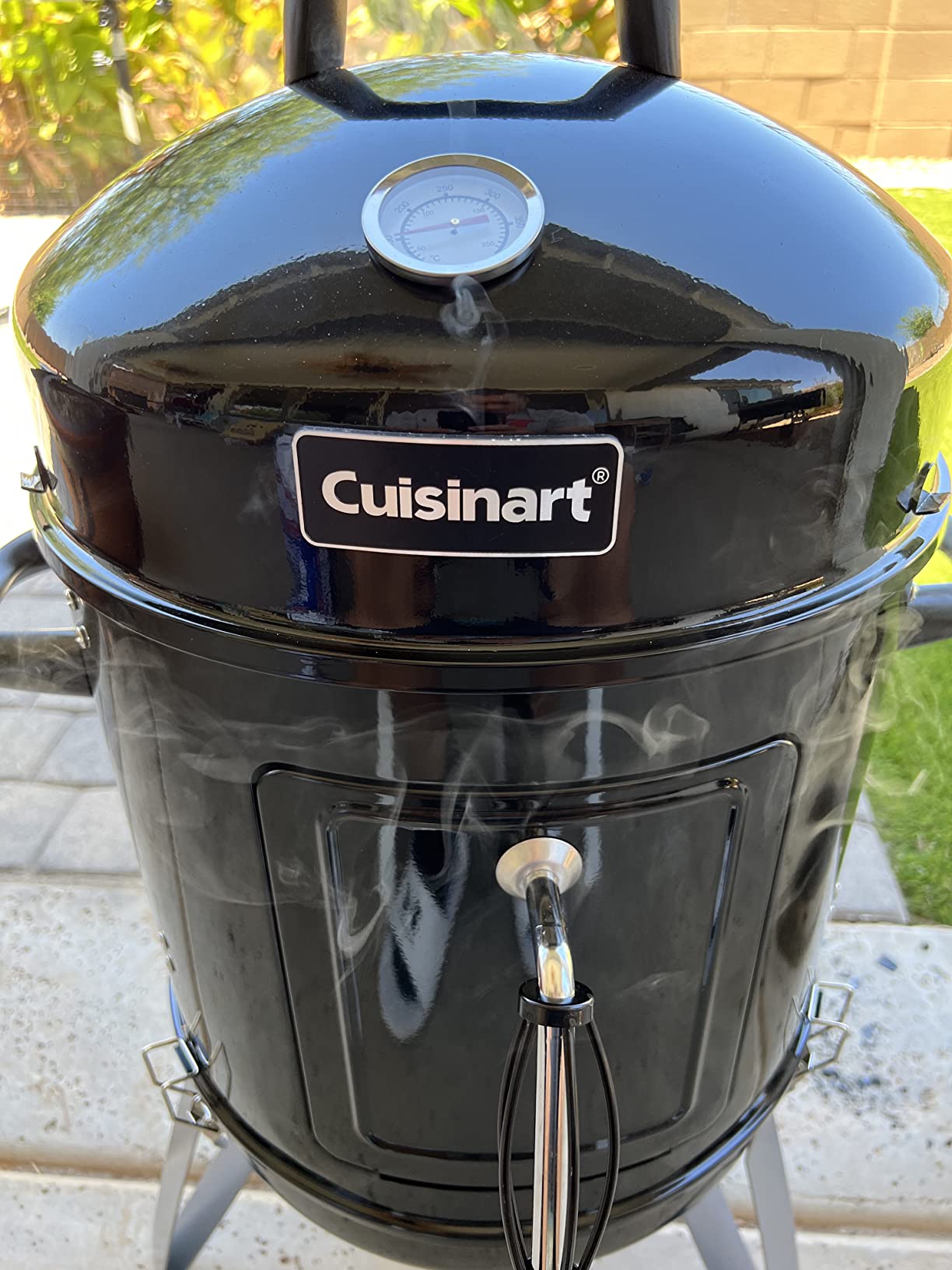 Cuisinart 18” Vertical Charcoal Smoker, Integrated Thermometer, Water Bowl and Dual Vents Perfect for Smoked Brisket, Chrome Plated Grates Smoker Grill for BBQ, Camping, Tailgates customer photo 1