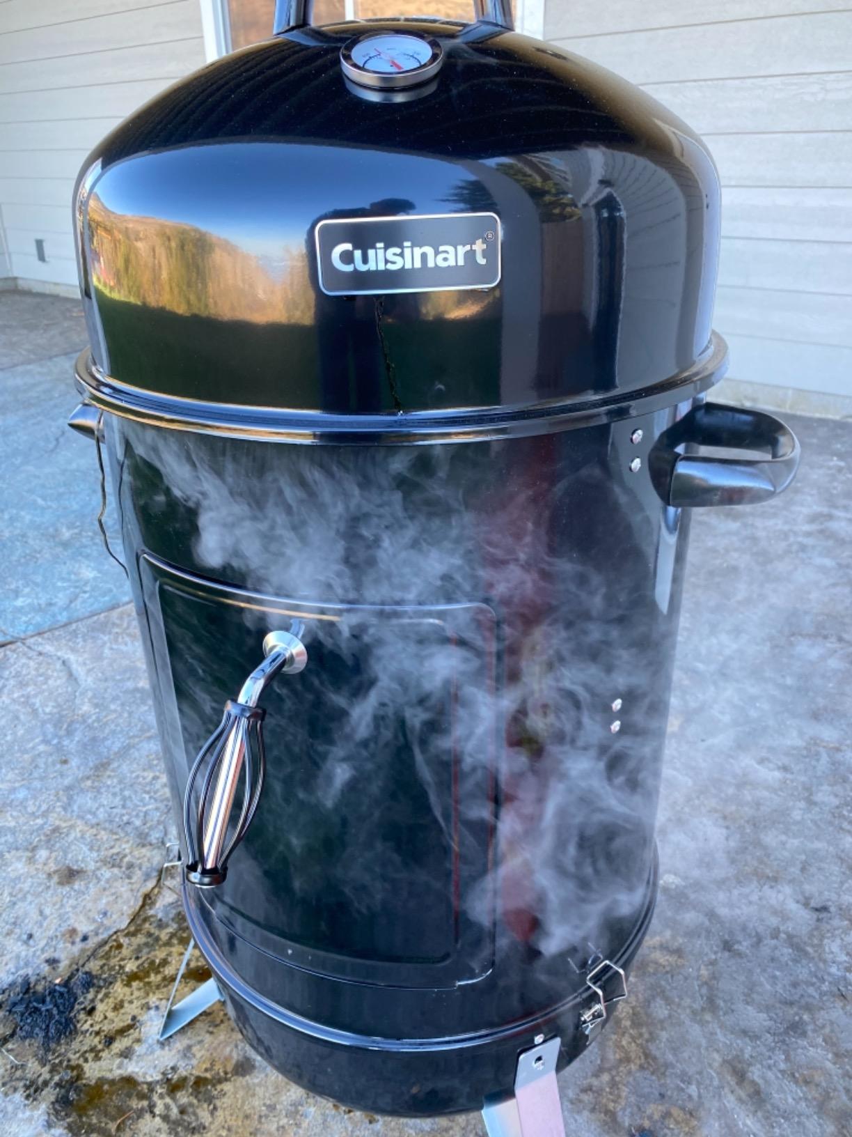 Cuisinart 18” Vertical Charcoal Smoker, Integrated Thermometer, Water Bowl and Dual Vents Perfect for Smoked Brisket, Chrome Plated Grates Smoker Grill for BBQ, Camping, Tailgates customer photo 2