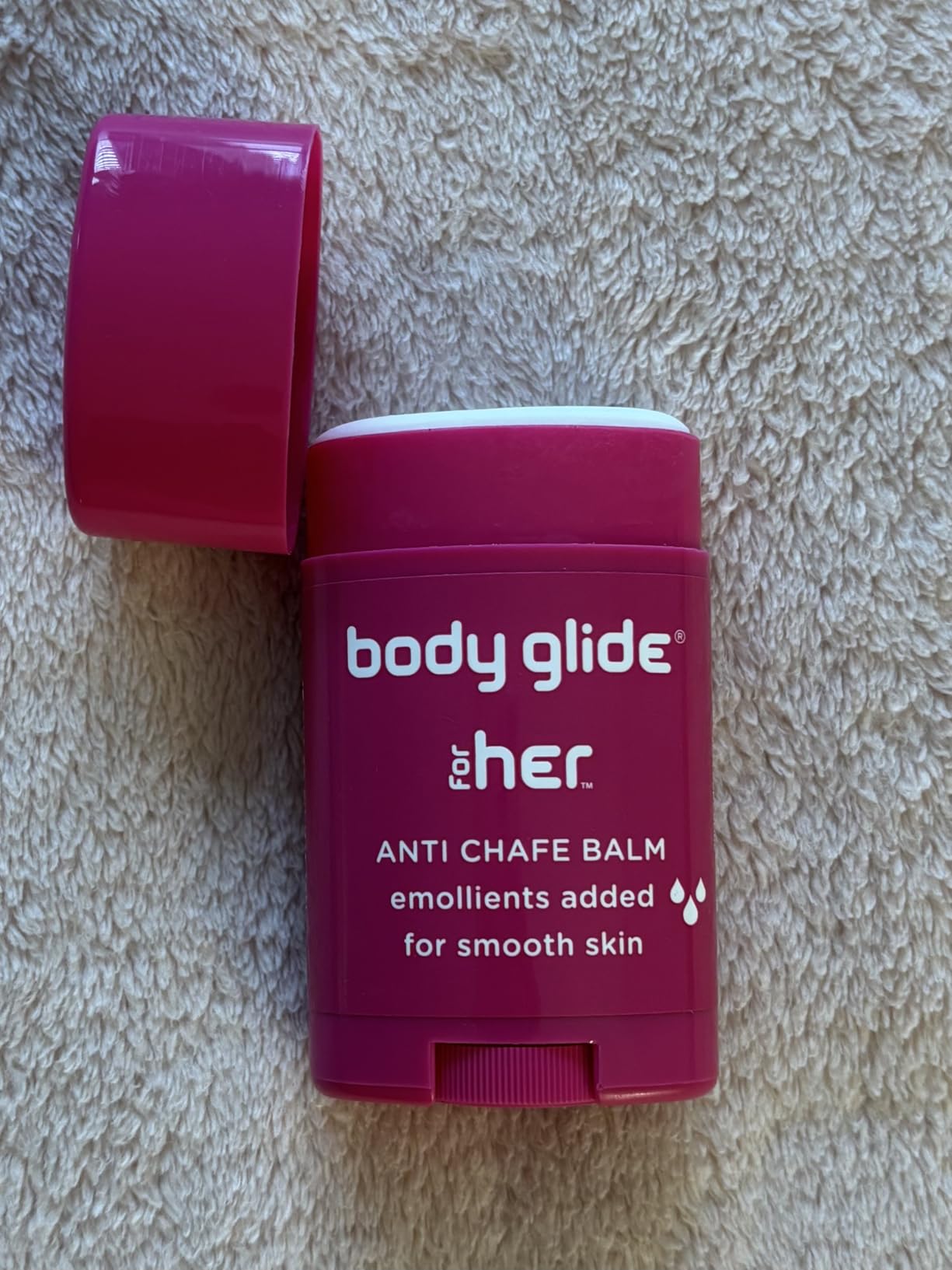 Body Glide For Her Anti Chafe Balm | Chafing stick with added emollients | Great for dry, sensitive skin and/or sensitive areas | Use on chest, bra, butt, groin, arm, and thigh chafing | 1.5oz customer photo 1