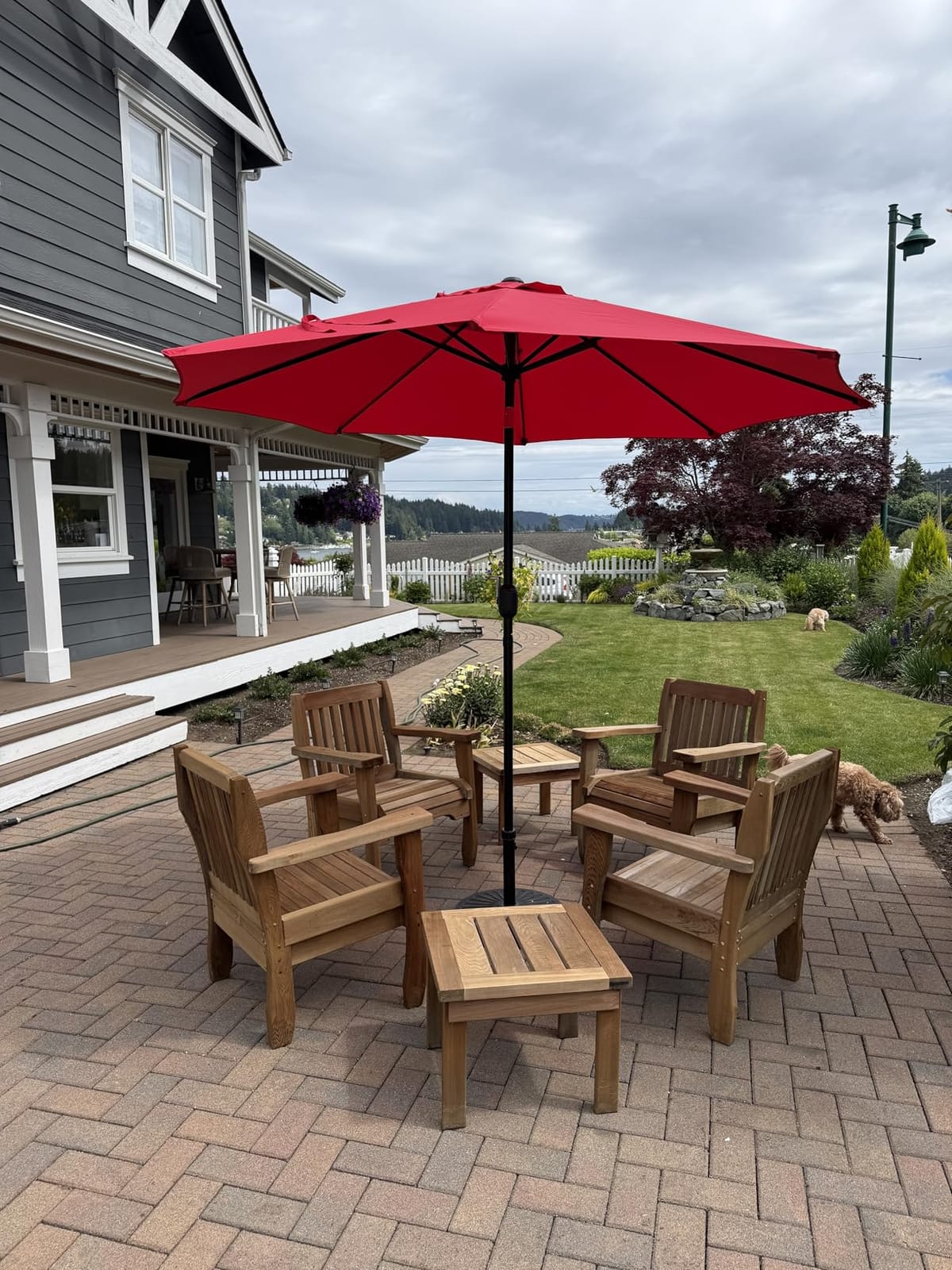 Sunnyglade 9' Patio Umbrella Outdoor Table Umbrella with 8 Ribs Tan customer photo 1