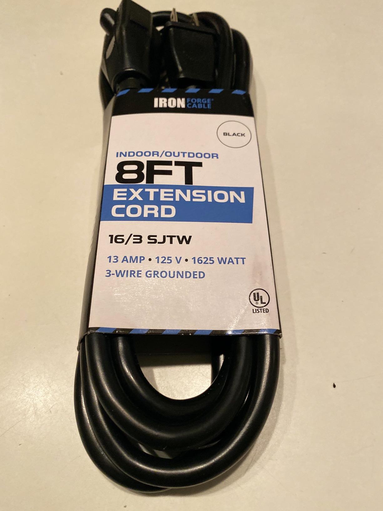 Iron Forge Cable 16 Gauge Heavy Duty Black Extension Cord, 50 Ft - SJTW | 16/3 SJTW Cable, 3 Prong Grounded Plug, 13 Amp - For Landscaping, Leaf Blowers, Lights, Appliances customer photo 1
