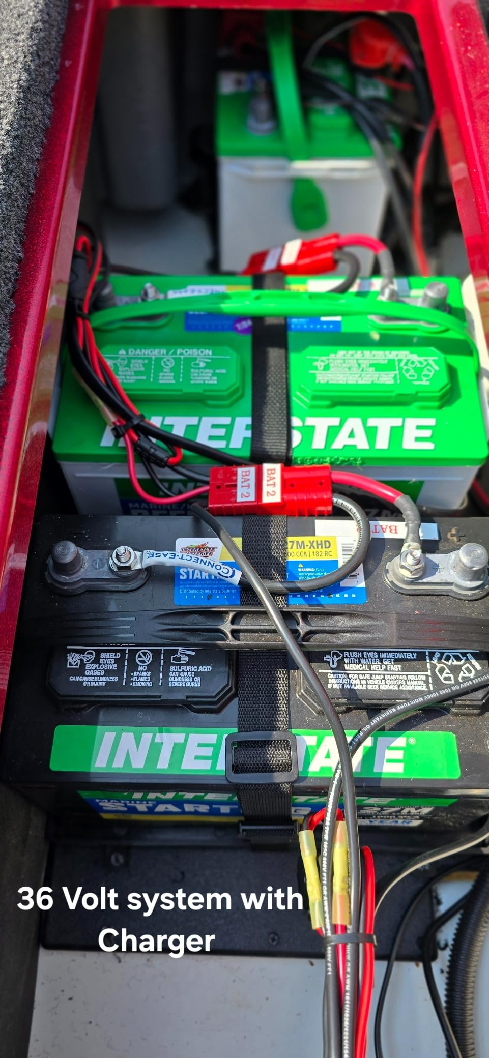 Connect-Ease 36V Trolling Motor Connection Kit RCE36VBCHK | Series Connection for 12V Batteries with Onboard Battery Charger | Powers any 36V Trolling Motors | Plug and Play | Batteries Not Included customer photo 1