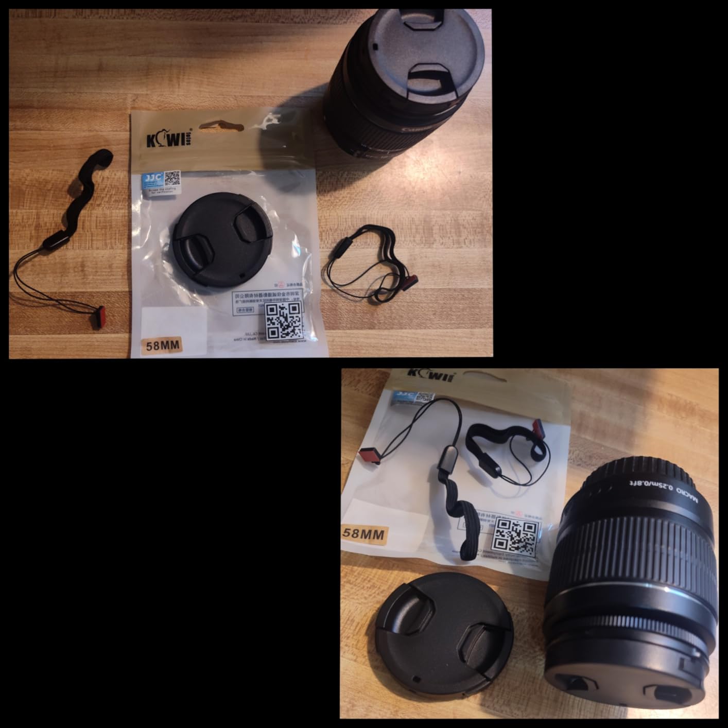 JJC 2-Pack 58mm Front Lens Cap Cover for Canon Rebel T7 T6 T5+18-55mm Lens customer photo 1