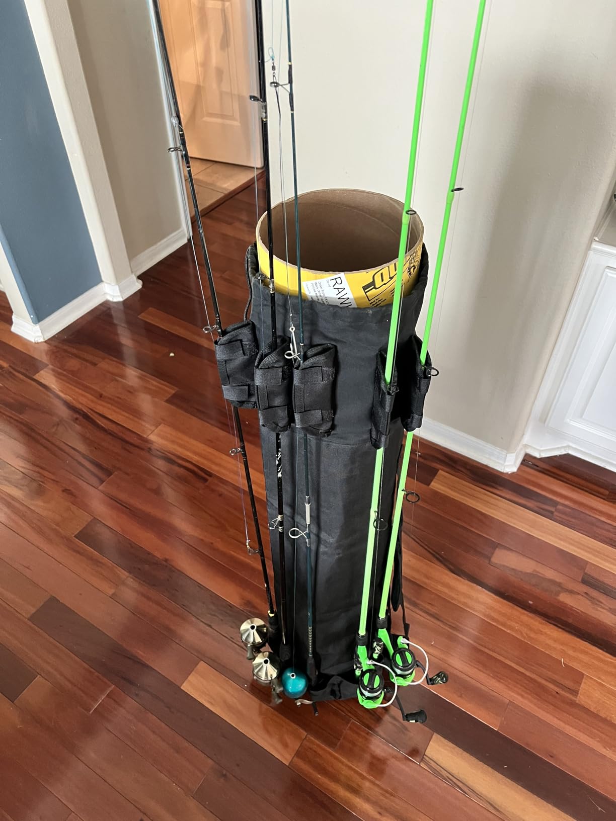 Fishing Pole Bag Rod Case, Folding Fishing Pole Bag Fishing Gear | 900D Oxford Fabric Fishing Pole Case, Large Capacity, Holds 5 Fishing Poles with Reels, Lightweight Fishing Gifts for Men Boy customer photo 1