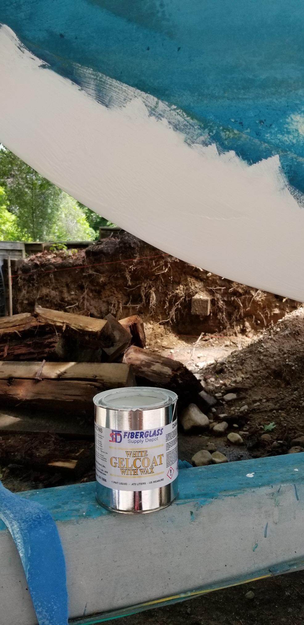 Fiberglass Supply Depot White Gelcoat with Wax – UV-Resistant Marine Gelcoat for Interior & Exterior Use – Pint Kit with 15cc MEKP Hardener customer photo 2