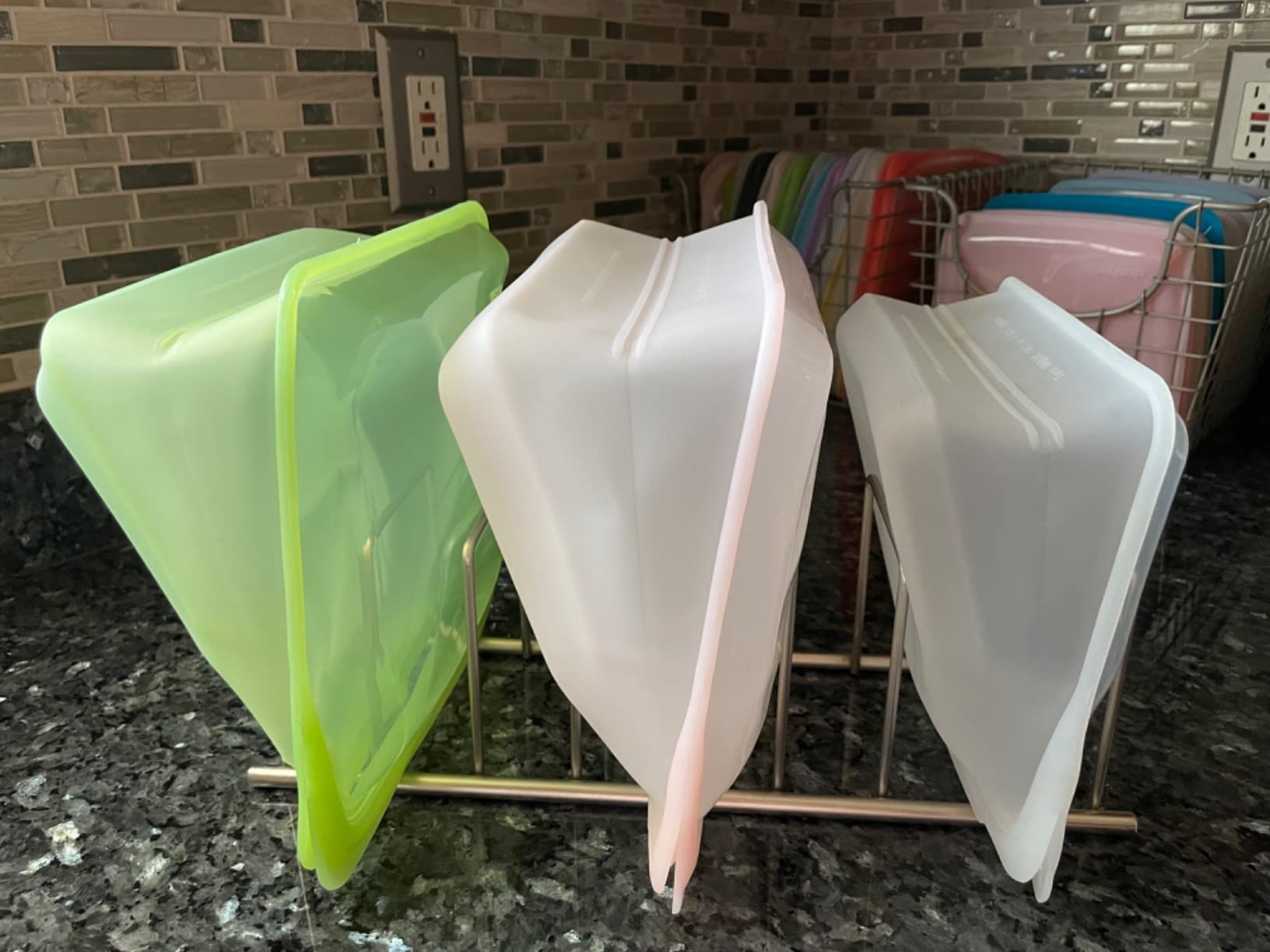Stasher Reusable Half Gallon Silicone Food Storage Bag, Clear, 64 oz | Food-Safe Silicone, Freezer, Sous Vide, Microwave, Dishwasher, Oven Safe, Meal Prep, Bulk Storage, BPA-Free, Eco-Friendly customer photo 1