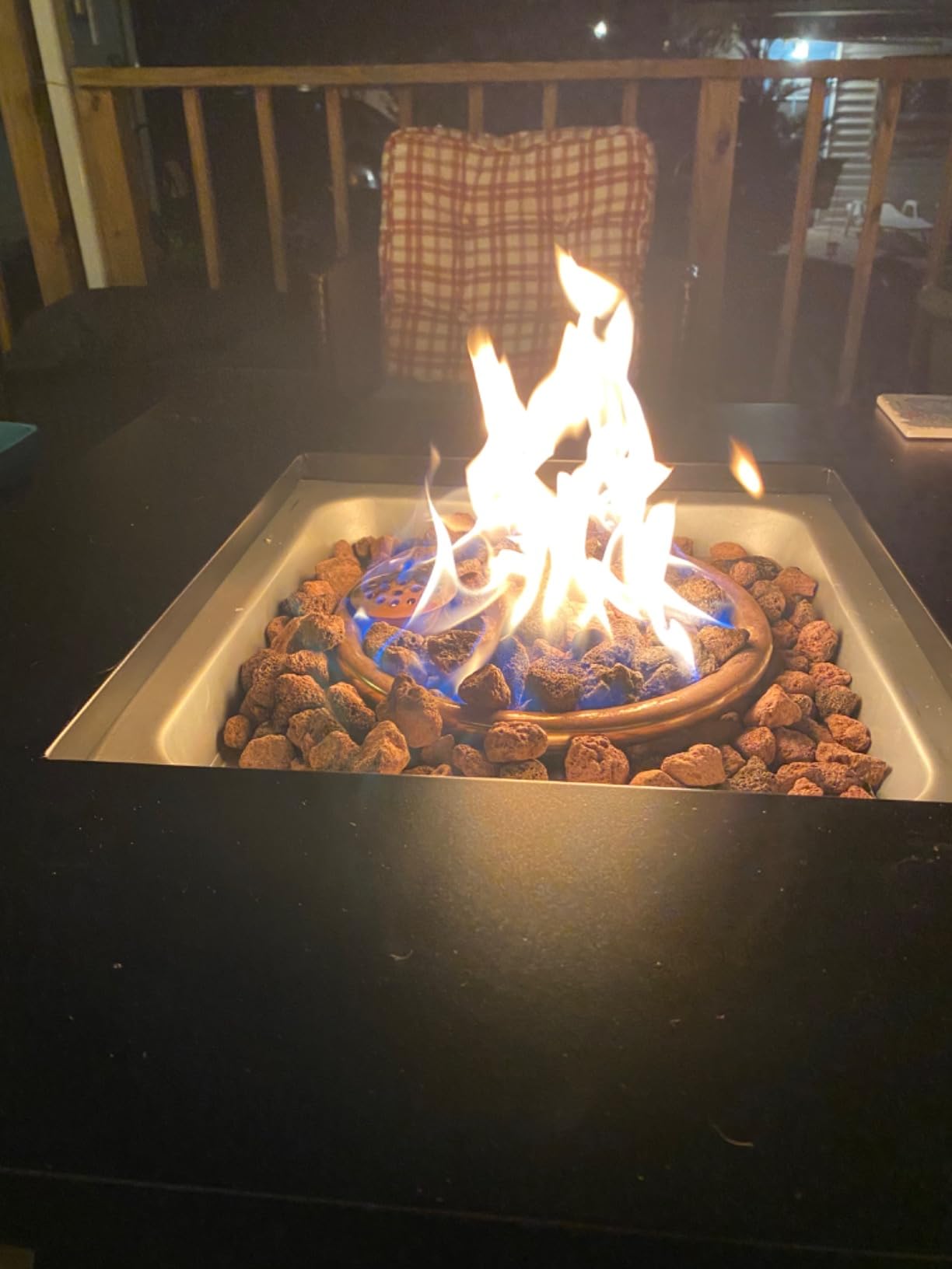 LEGACY HEATING 28in Gas Fire Pit Table, Outdoor Firepit, Black customer photo 2
