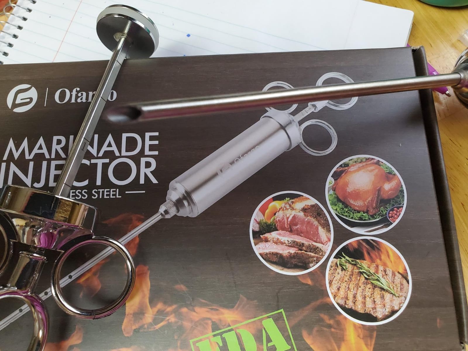 Ofargo Meat Injector - 3 Needle Marinade Injector for Meats, Turkey, Brisket; 2-oz Capacity customer photo 2
