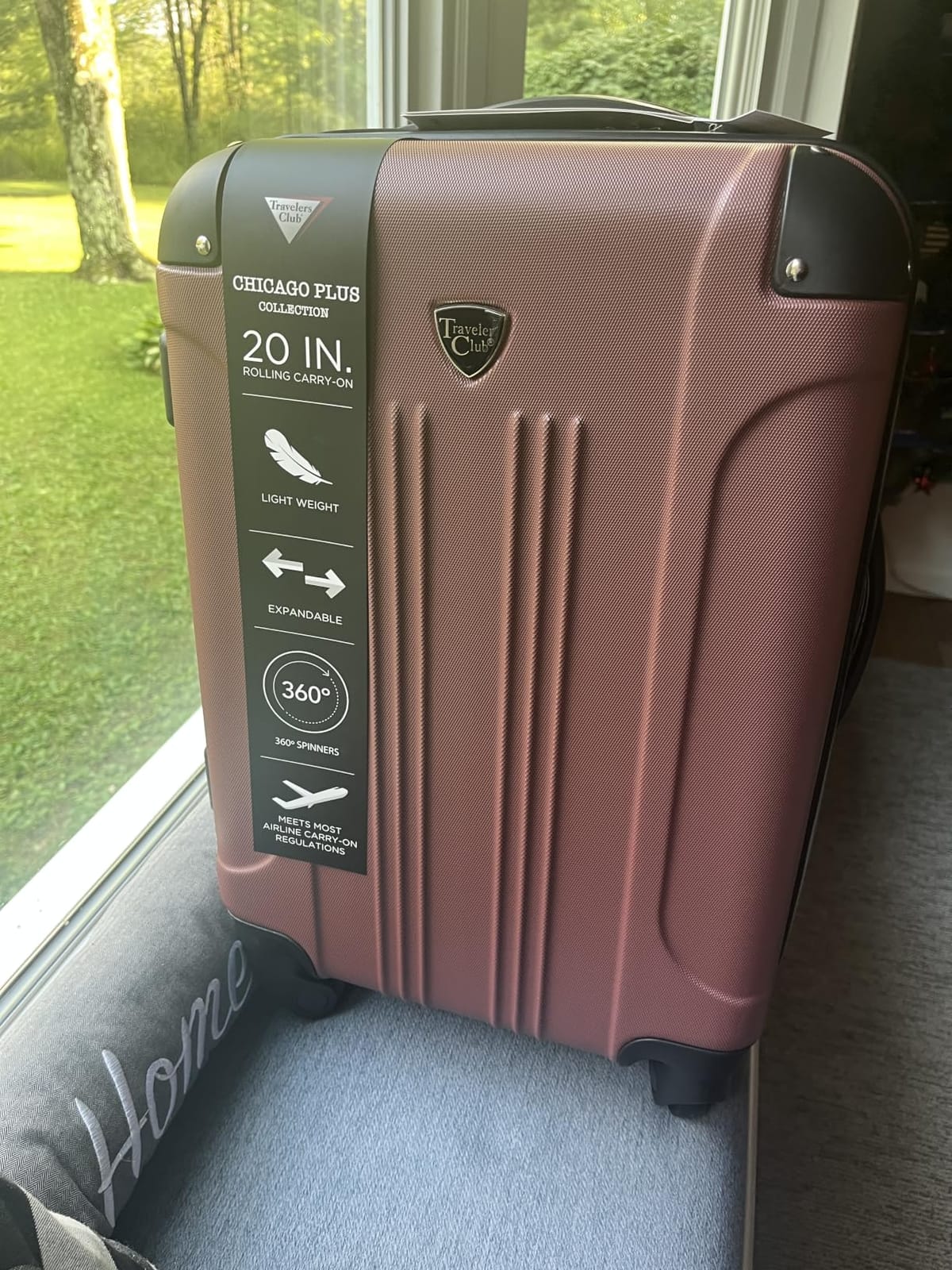 Travelers Club Chicago Hardside Expandable Spinner Luggage, Purple, 22