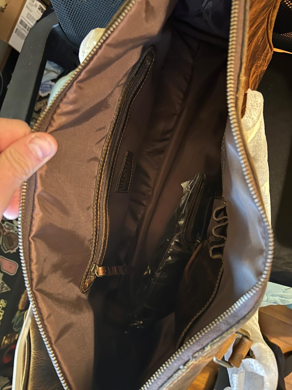 Men's Leather Travel Bag - Weekender Sports Travel Shoulder Bags Aeroplane Hand Luggage Men Duffle Bag (Large), Mulberry, L, leather duffel bag customer photo 1