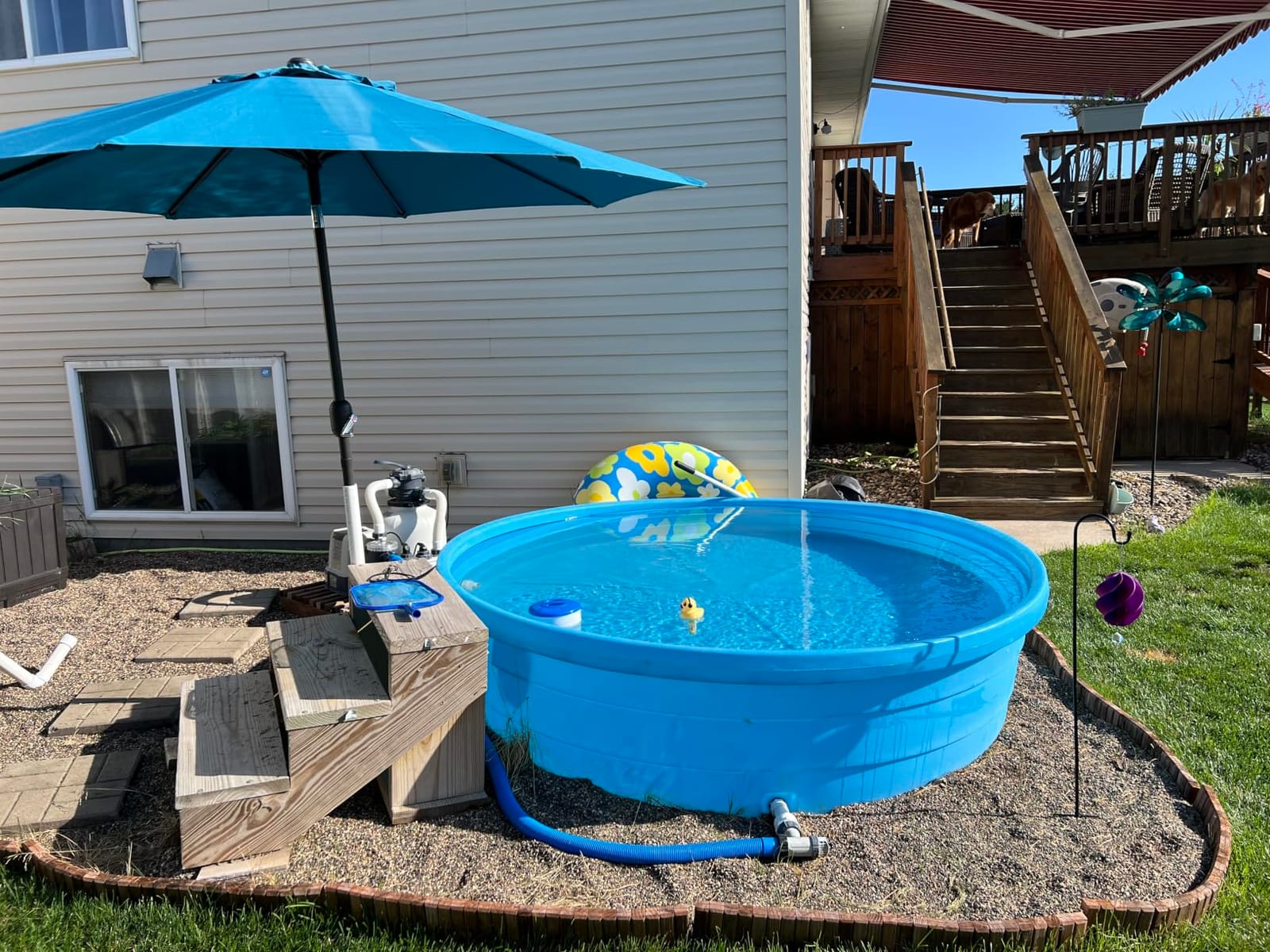 Blissun 9' Outdoor Patio Umbrella, Outdoor Table Umbrella, Yard Umbrella, Market Umbrella with 8 Sturdy Ribs, Push Button Tilt and Crank customer photo 1