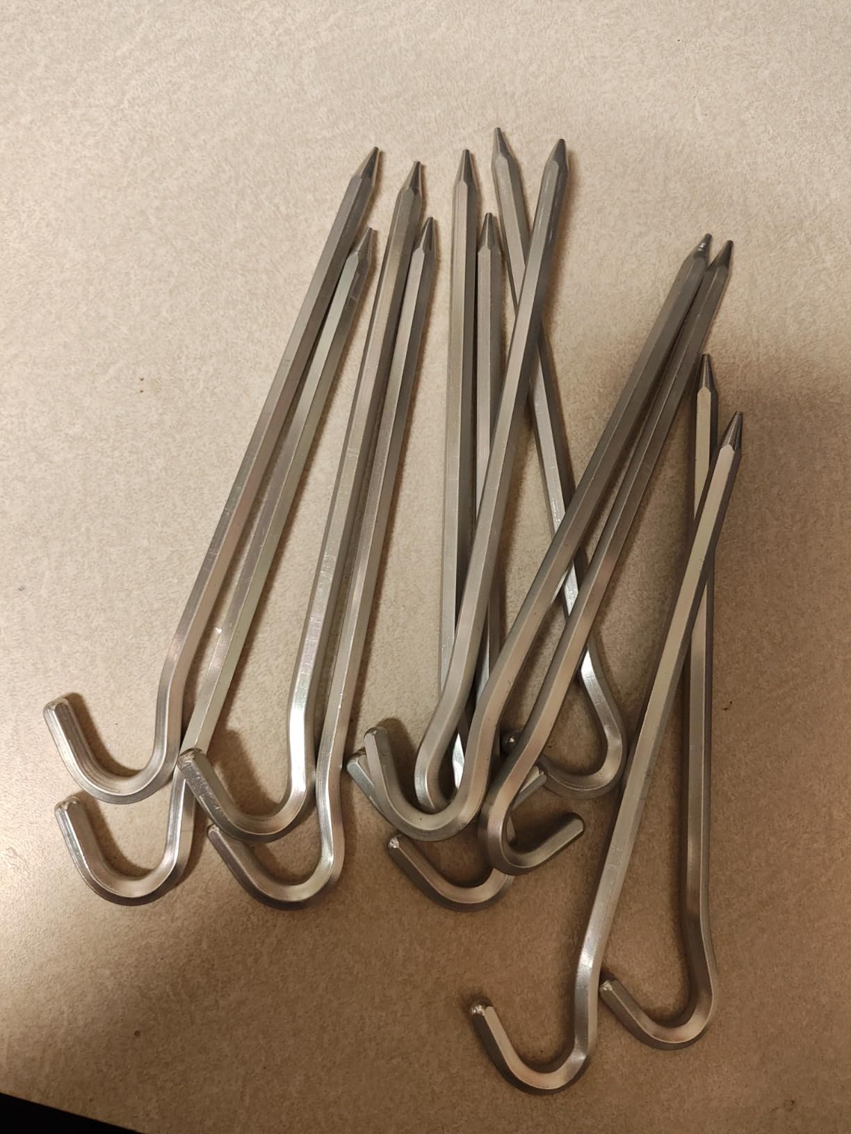 Tent Pegs - Aluminium Tent Stakes Pegs with Hook - 7'' Hexagon Rod Stakes Nail Spike Garden Stakes Camping Pegs customer photo 1