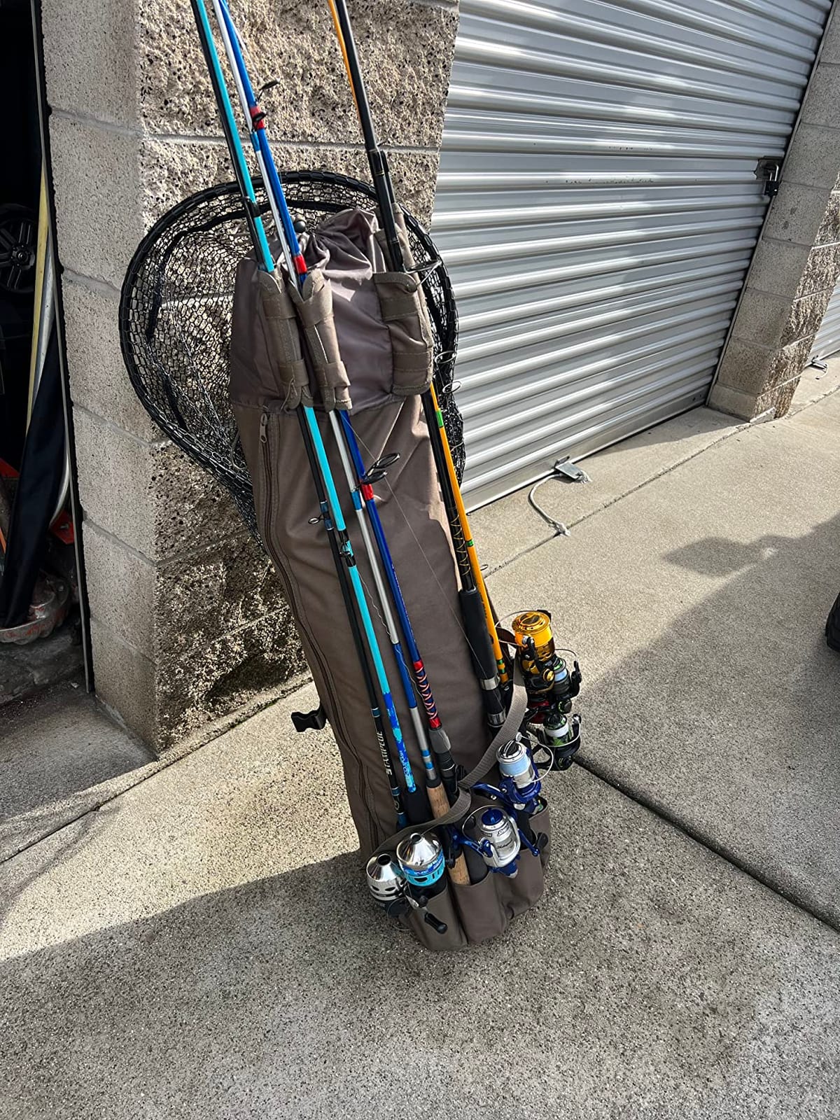 Fishing Pole Bag Rod Case, Folding Fishing Pole Bag Fishing Gear | 900D Oxford Fabric Fishing Pole Case, Large Capacity, Holds 5 Fishing Poles with Reels, Lightweight Fishing Gifts for Men Boy customer photo 2