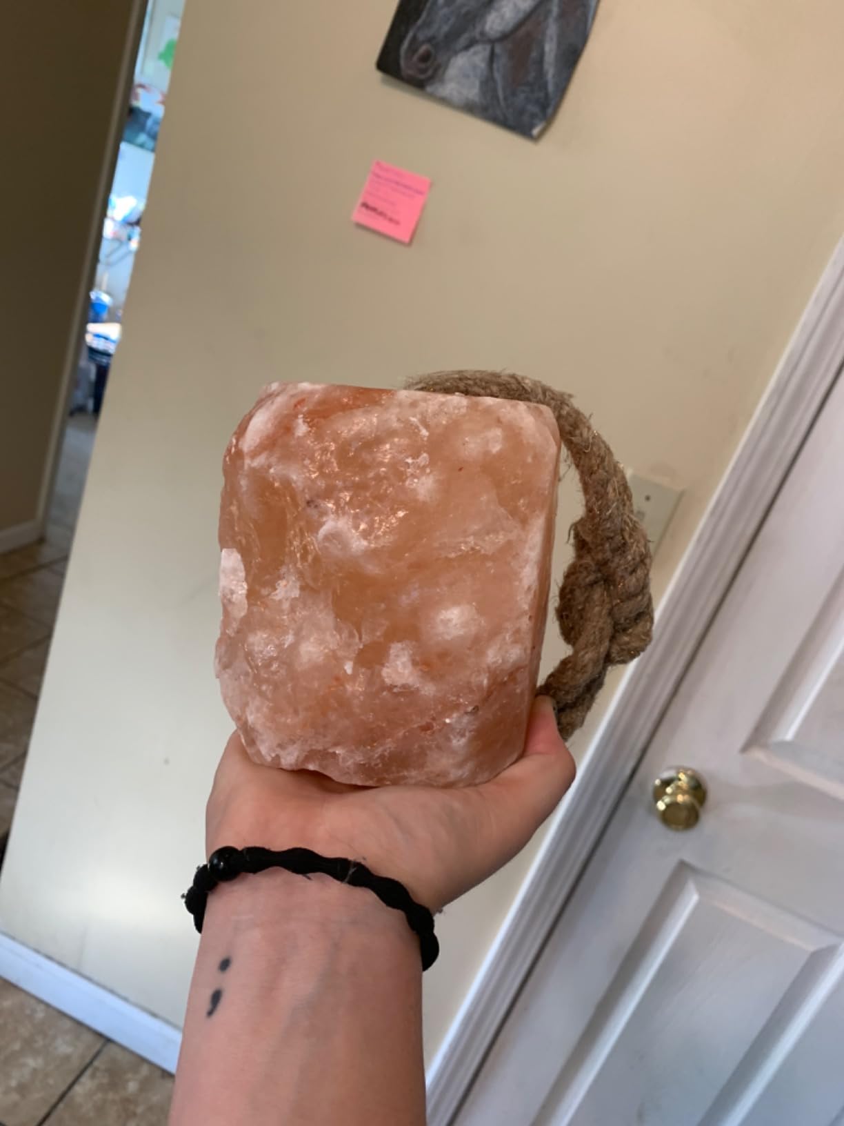 UMAID Himalayan Salt Lick 6 lbs on Rope for Horse, Deer, Goat & Livestock Animals, Salt Lick Deer, Salt Lick for Horses, Salt Block for Horses, Himalayan Salt Block 2 Pack customer photo 1