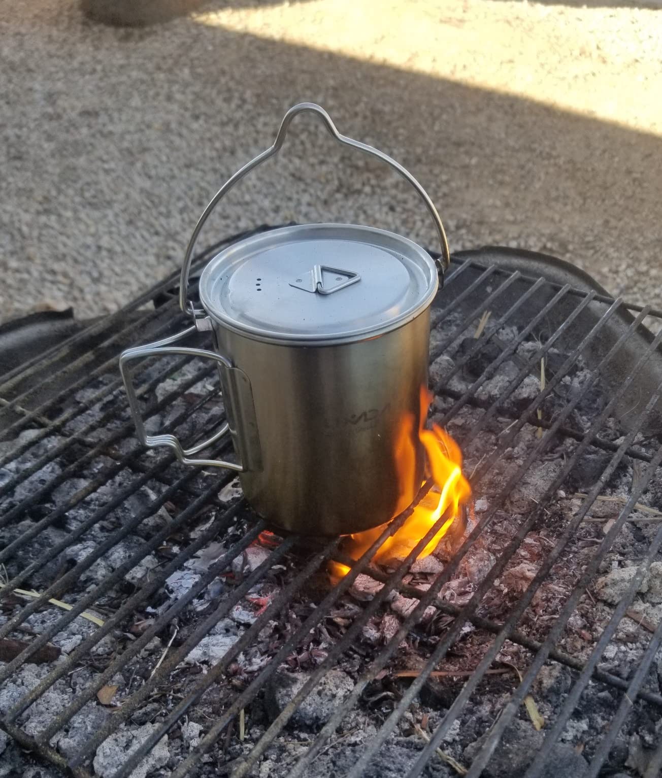 LIXADA Camping Cup Pot,750ml Stainless Steel Water Cup Mug with Foldable Handles and Lid for Outdoor Camping Hiking Backpacking customer photo 2