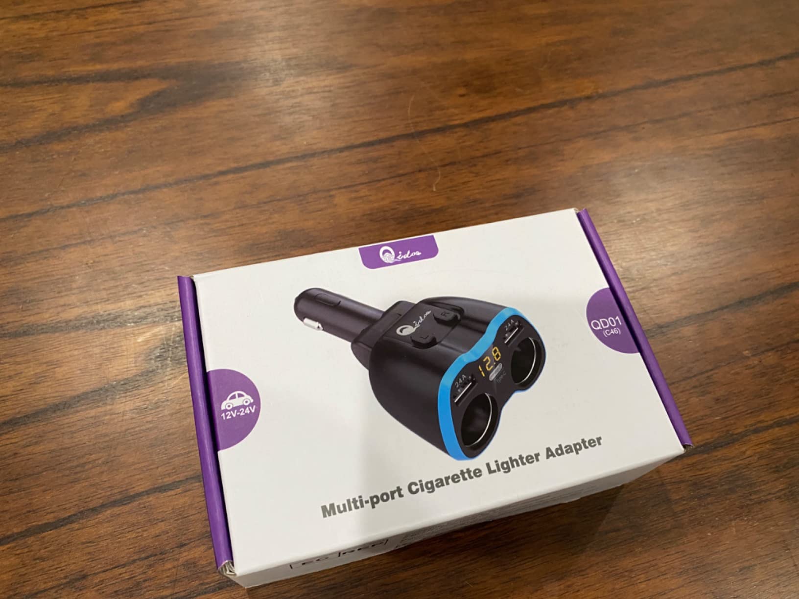 Cigarette Lighter Splitter: USB C 12V Car Charger Adapter 2 Socket Type C Multi 12 Volt Power Outlet 24V DC 80W with LED Voltmeter Switch 6.3A Dual USB Port for Mobile Cell Phone GPS Dash Cam customer photo 1
