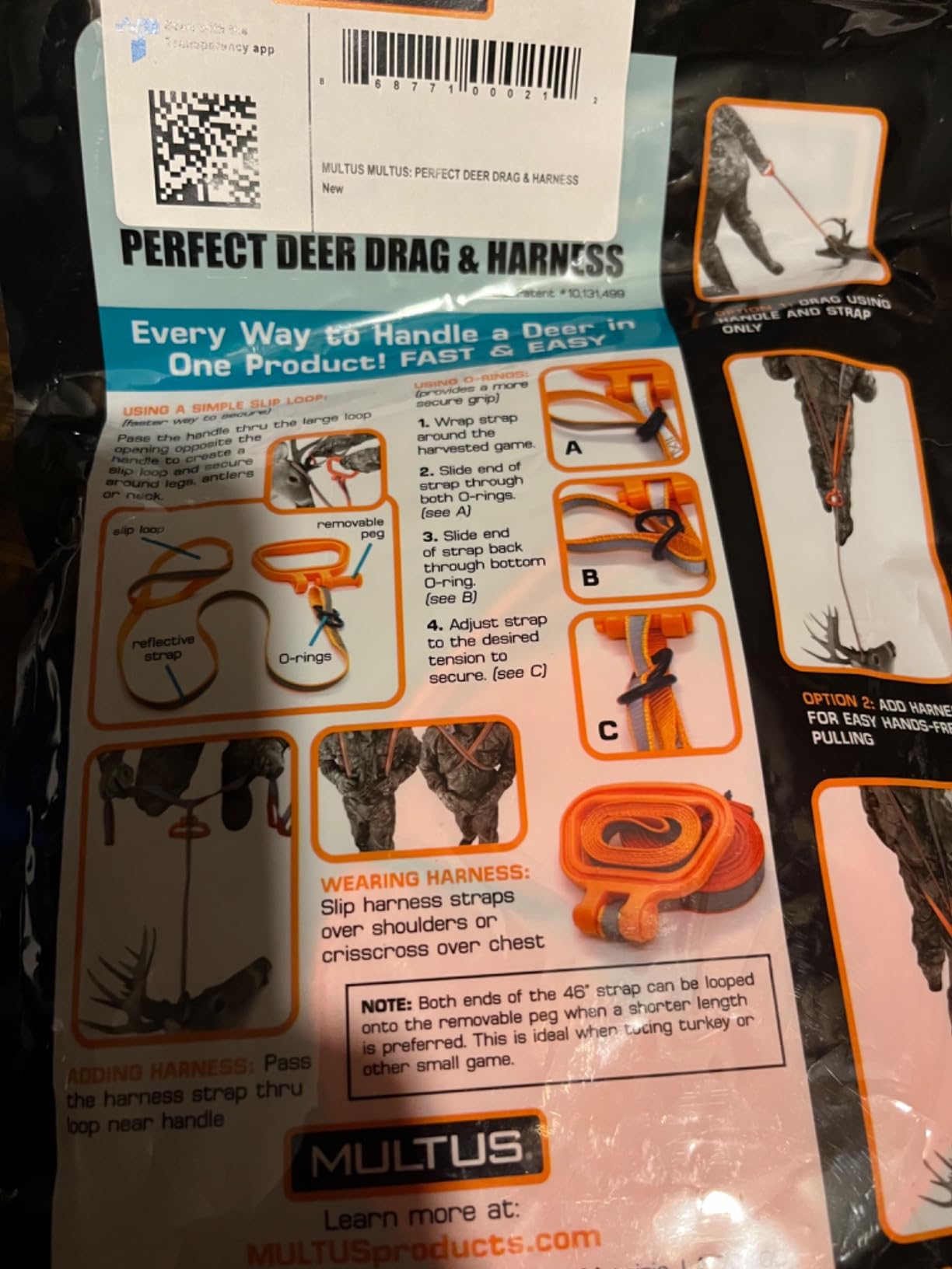 MULTUS Deer Drag & Harness; Every Way to Drag a Deer in ONE Product Fast & Easy! Hunting Gear customer photo 2