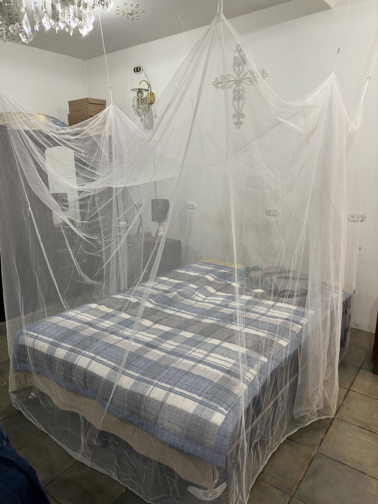 Mosquito Net for Queen & King-Size Beds - 2-Side-Opening Bed Canopy | Rectangular Shape Netting for Home & Travel - With Hanging Kit & Carry Bag customer photo 2