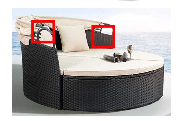 Devoko Patio Furniture Outdoor Round Daybed, Sectional Sofa with Retractable Canopy Wicker Rattan Separated Seating for Patio Lawn Garden Backyard Porch customer photo 2