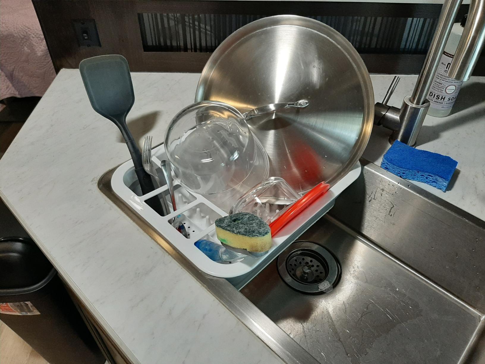 Collapsible Dish Drying Rack Portable Dish Drainer Dinnerware Organizer for Kitchen RV Campers Storage customer photo 1