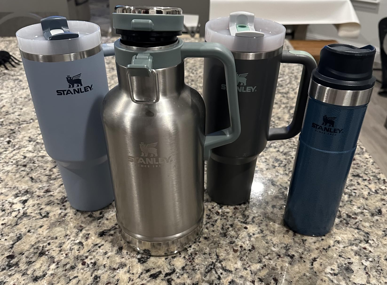 Stanley Classic Easy-Pour Growler 64 oz | Keeps Beer Cold or Coffee Hot | Leakproof Steel Lined Lid and Easy to Carry Handle | Insulated Stainless Steel | BPA-Free | Green customer photo 2