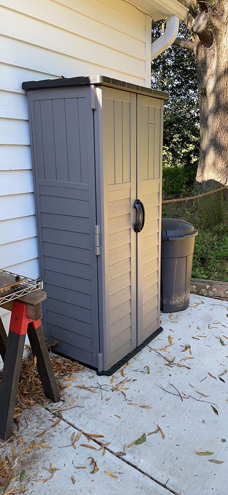 Suncast 22 Cu Ft, Vertical Storage Shed, Pad-Lockable Double Doors, Stoney customer photo 2